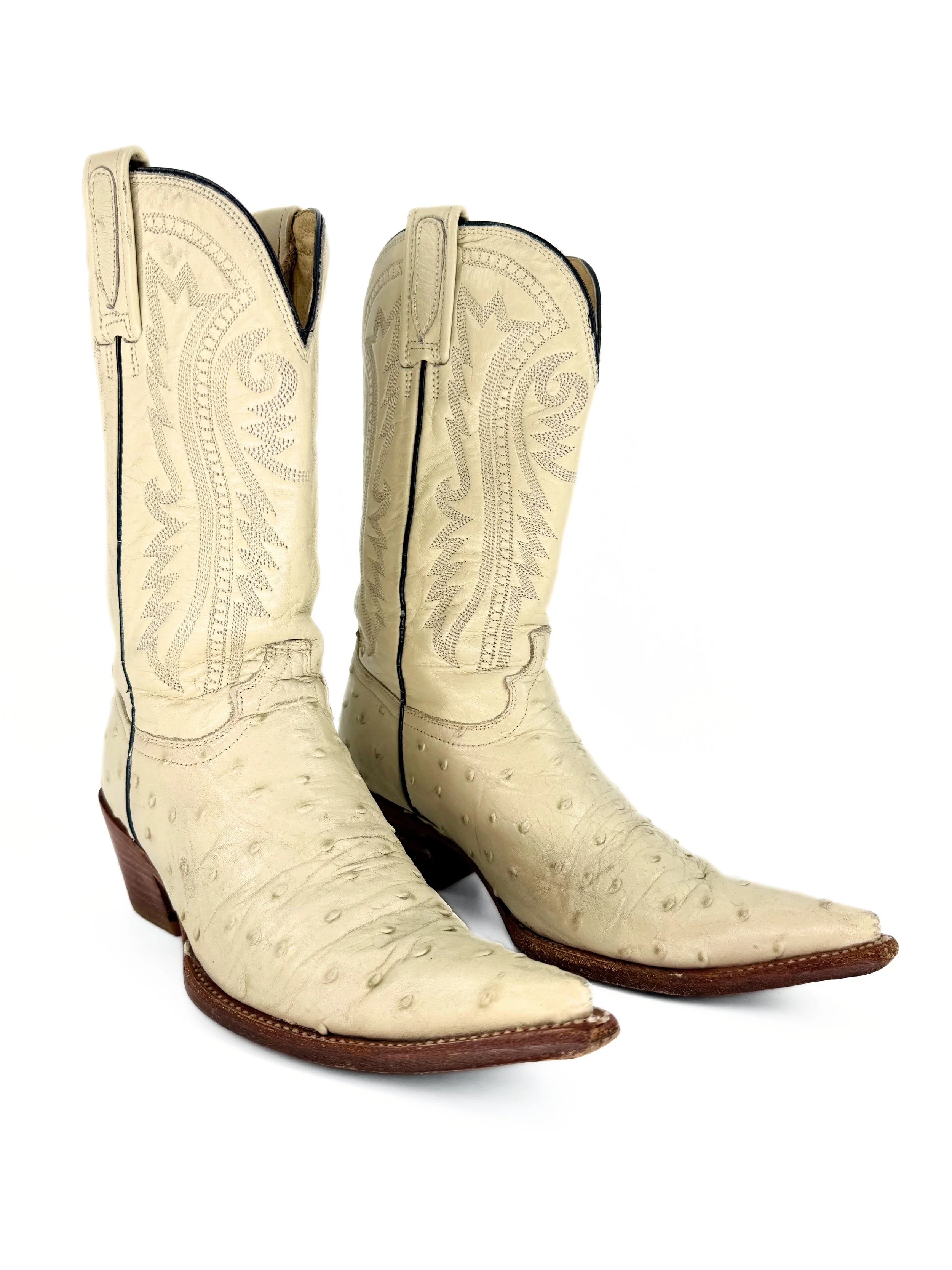 Vanilla Ostrich Boots- Size 4.5UK