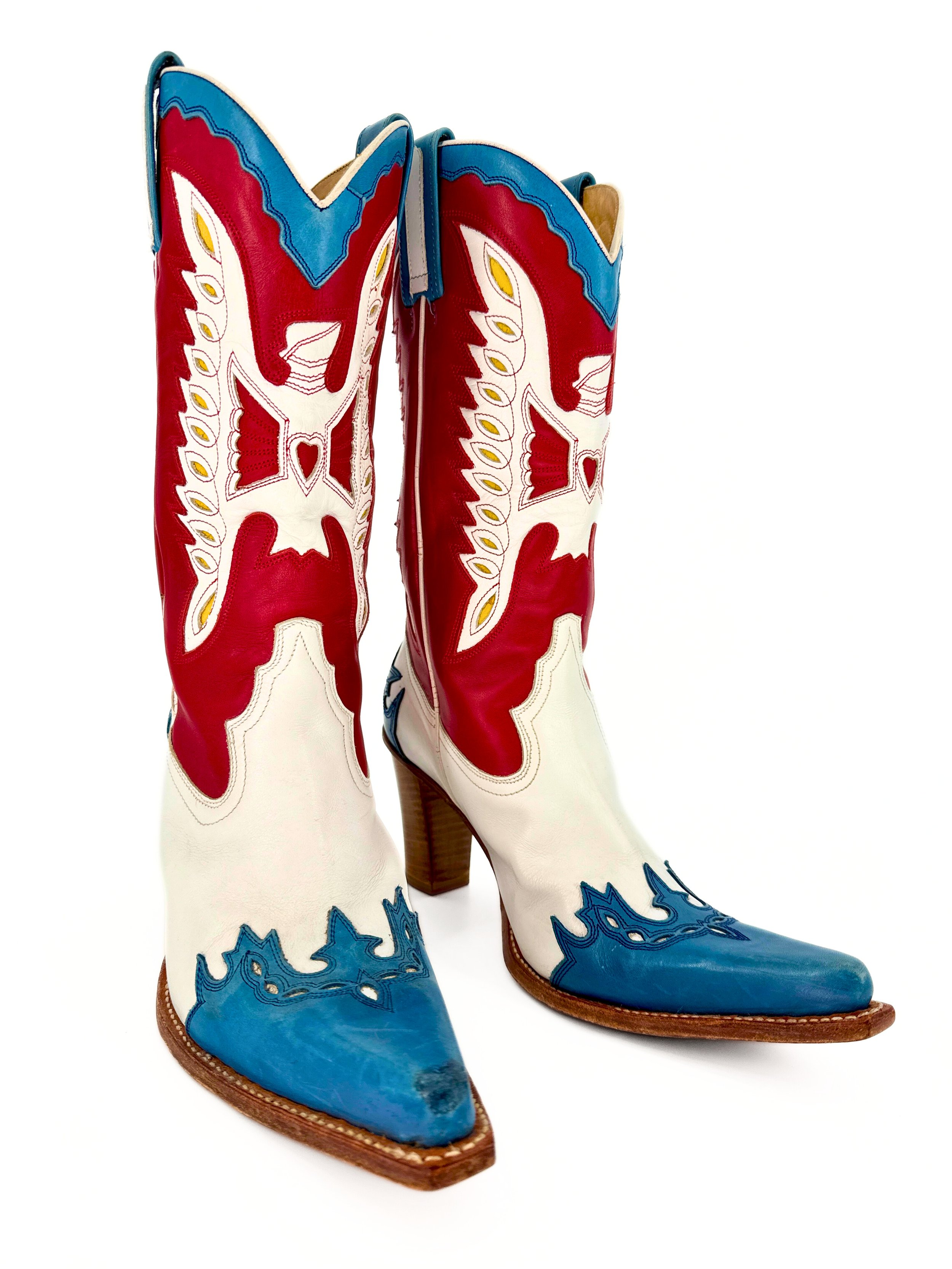 Red, White and Blue Firebird Boots-  Size 8UK