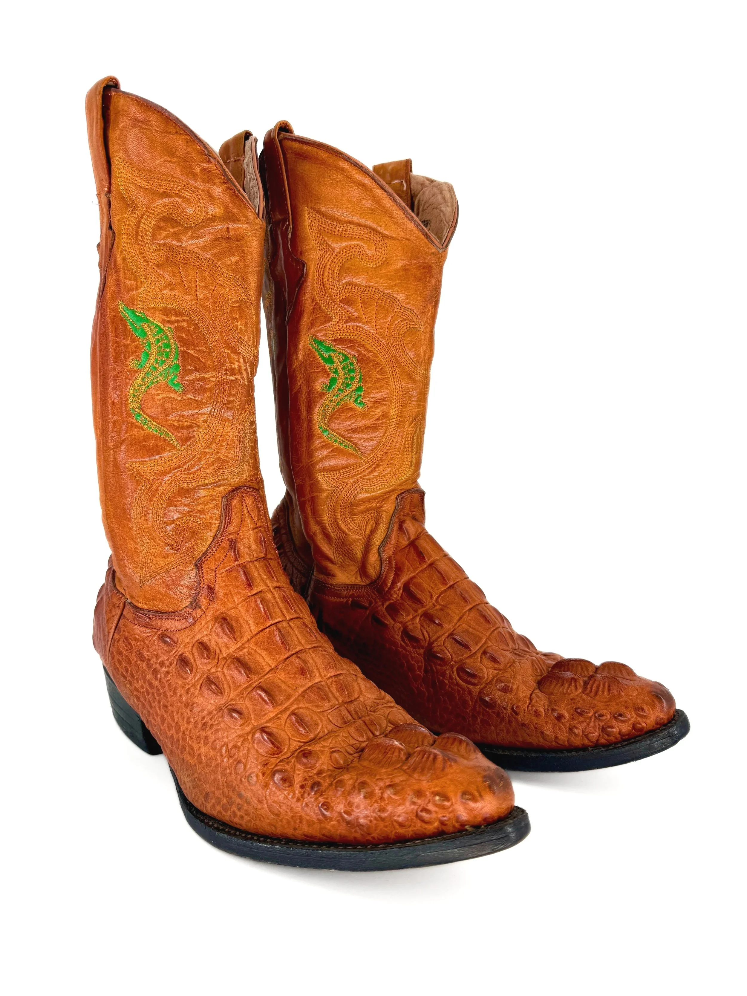 Vintage Mexican Gator Cowboy Boots - Size 9UK