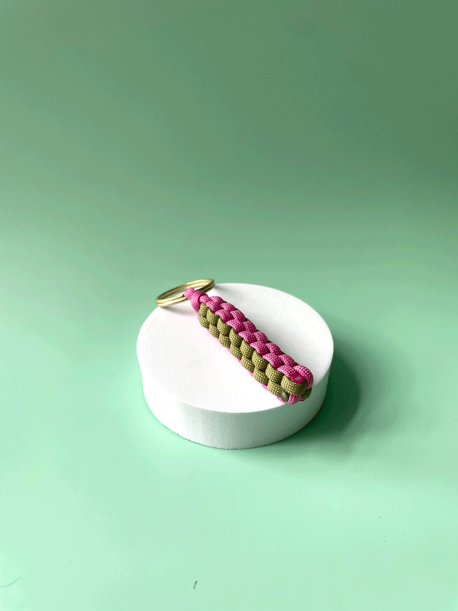 Box keyring | pink & moss green (tutti frutti colour range)