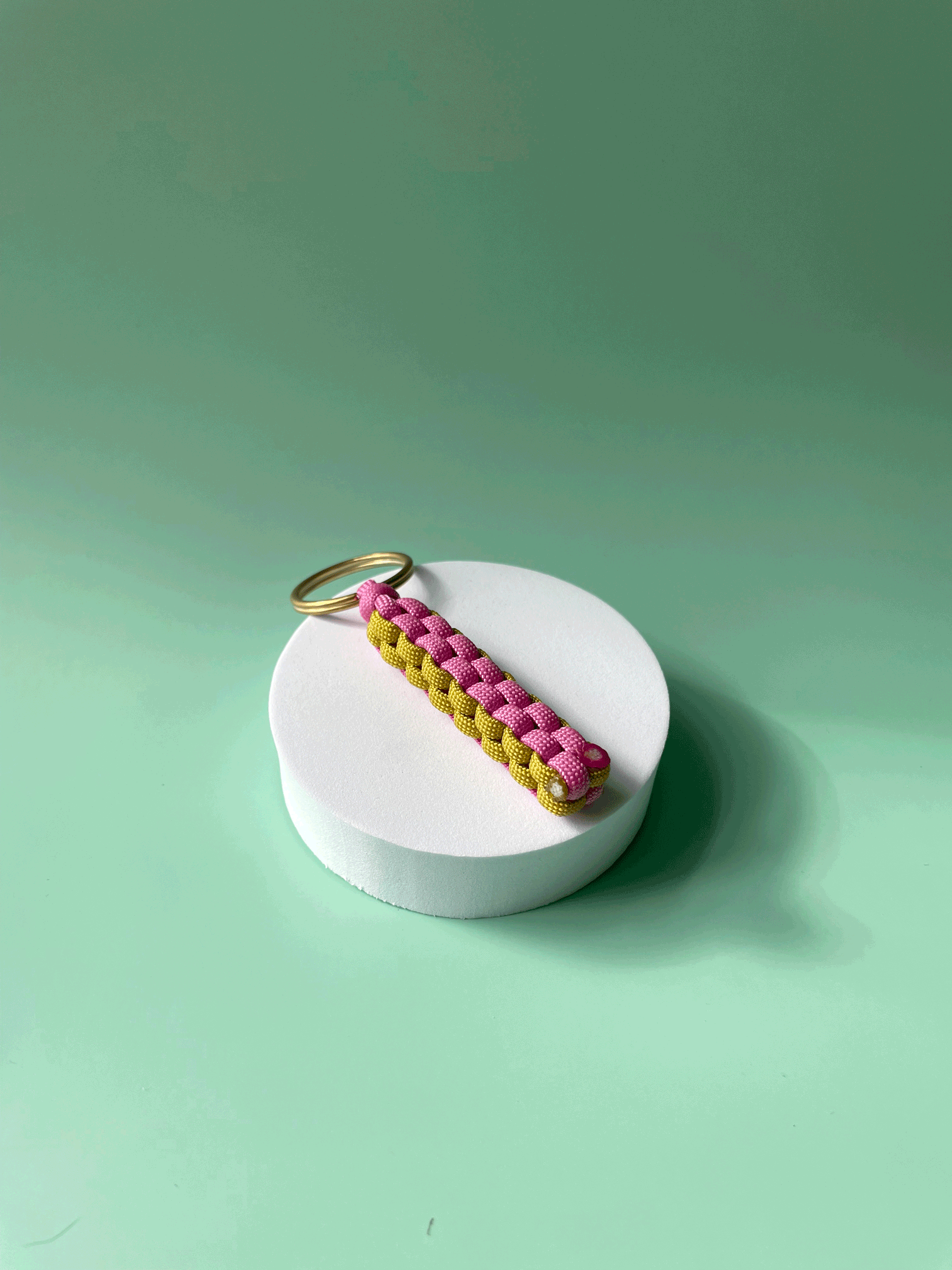 Box keyring | pink & lichen yellow (tutti frutti colour range)