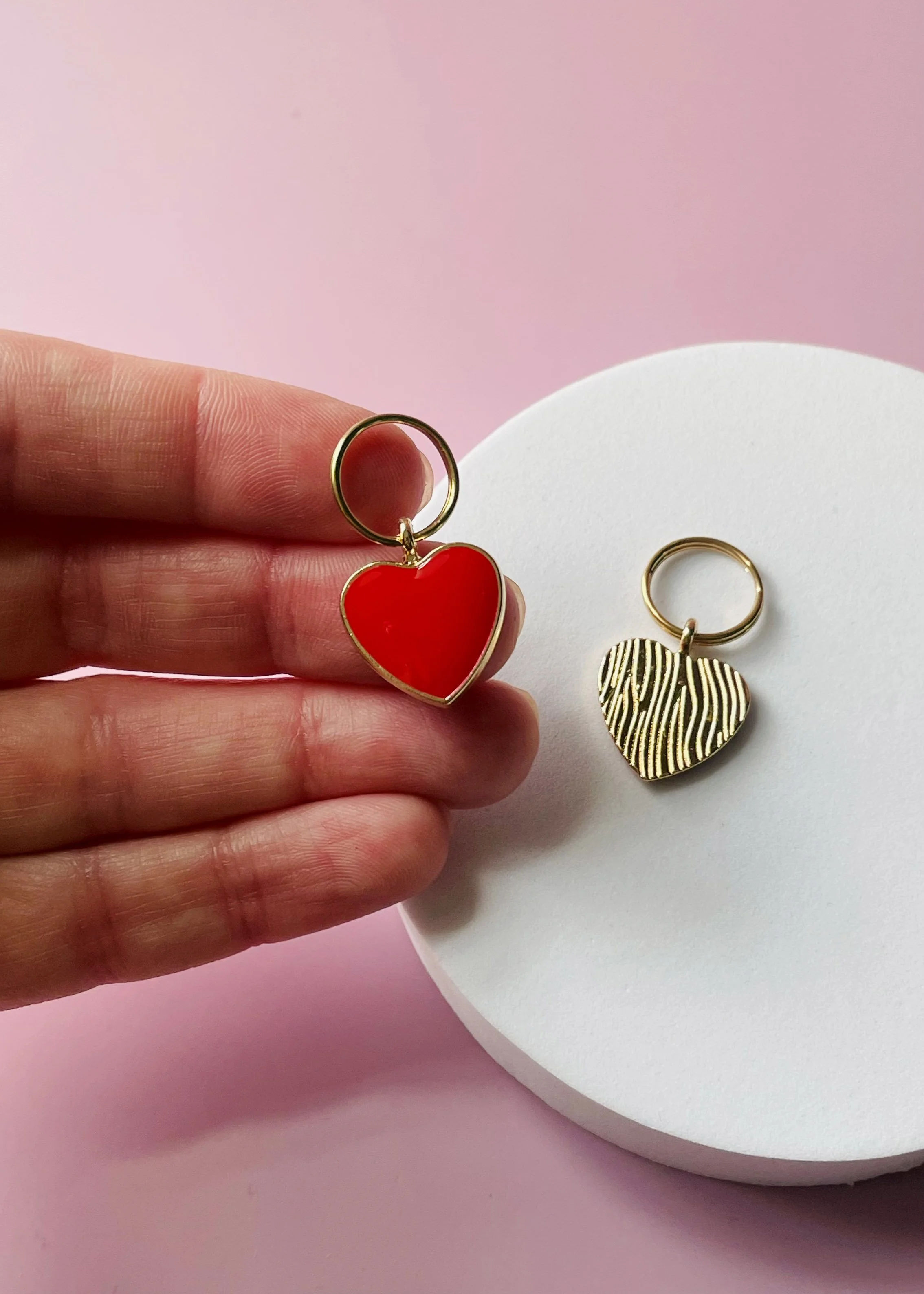 Red enamel heart charm