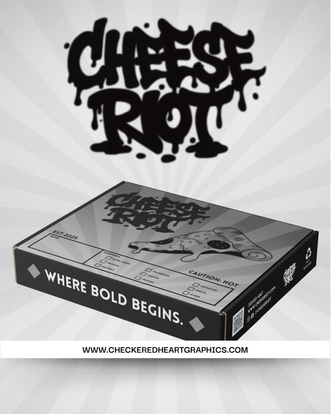 A recent design project 2025. Cheese Riot 

#productdesign #pizza #graphicdesign #hoddiedesign #menudesign