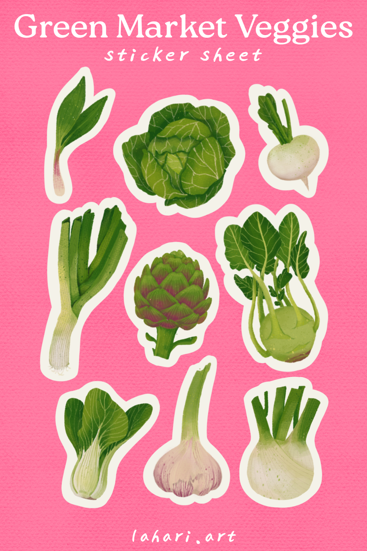 Green Market Veggies - Sticker Sheet