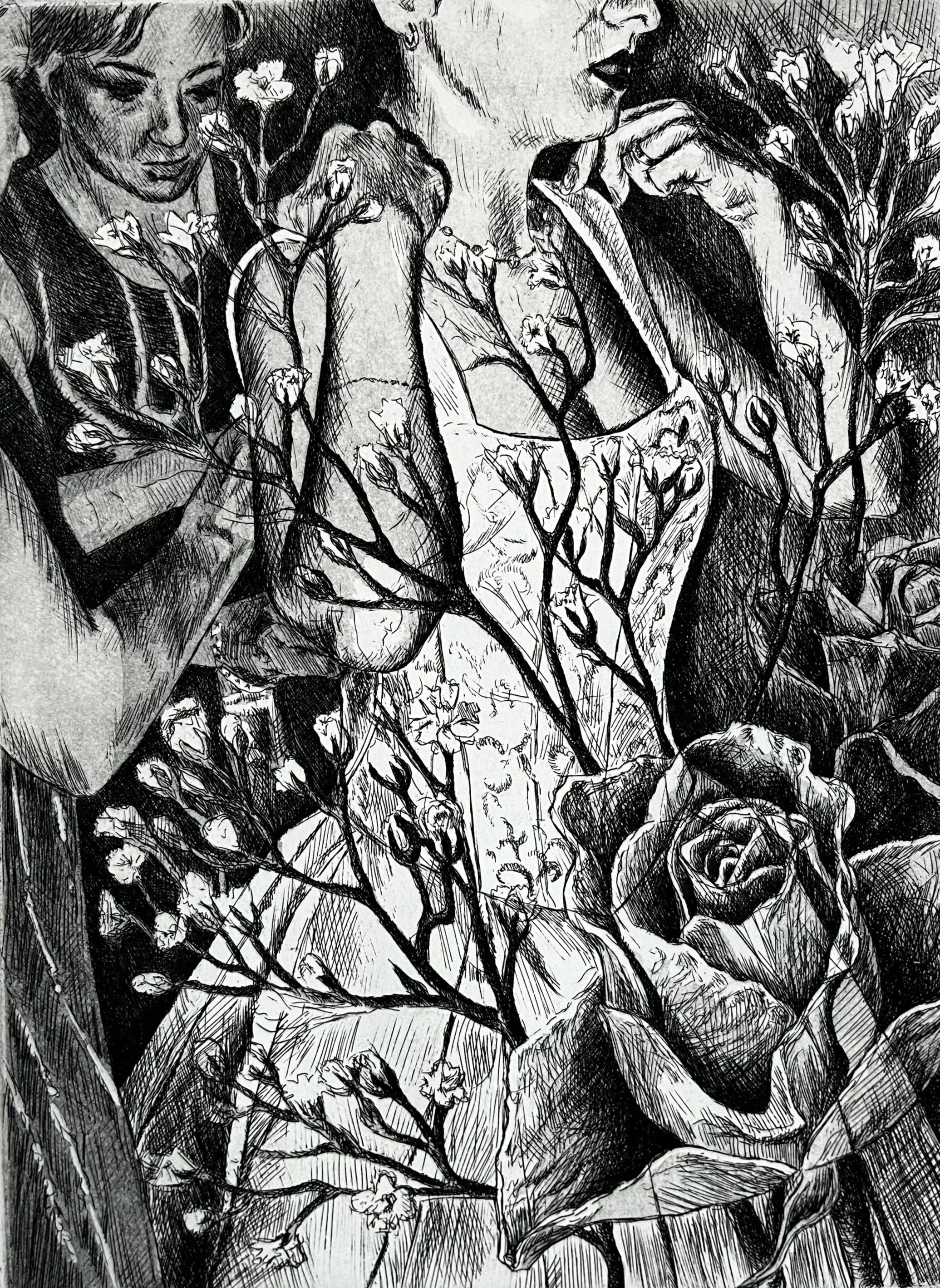 "It's Tradition", 6 x 8 inches, intaglio print, 2024