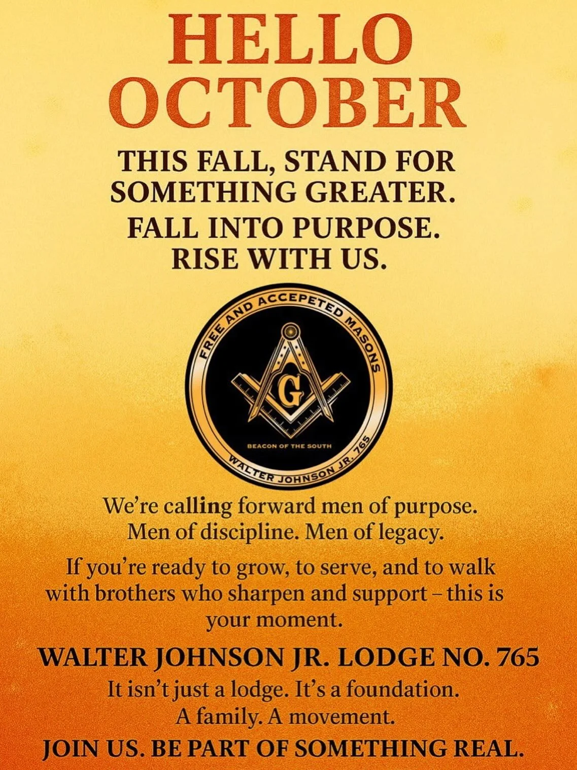 Curious about Prince Hall Masonry?
Have a family member who’s a Mason? Or just want to learn what it’s all about?
Join us for a relaxed, no-pressure info session where you can:
• Meet real Prince Hall Masons
• Ask questions
&bul