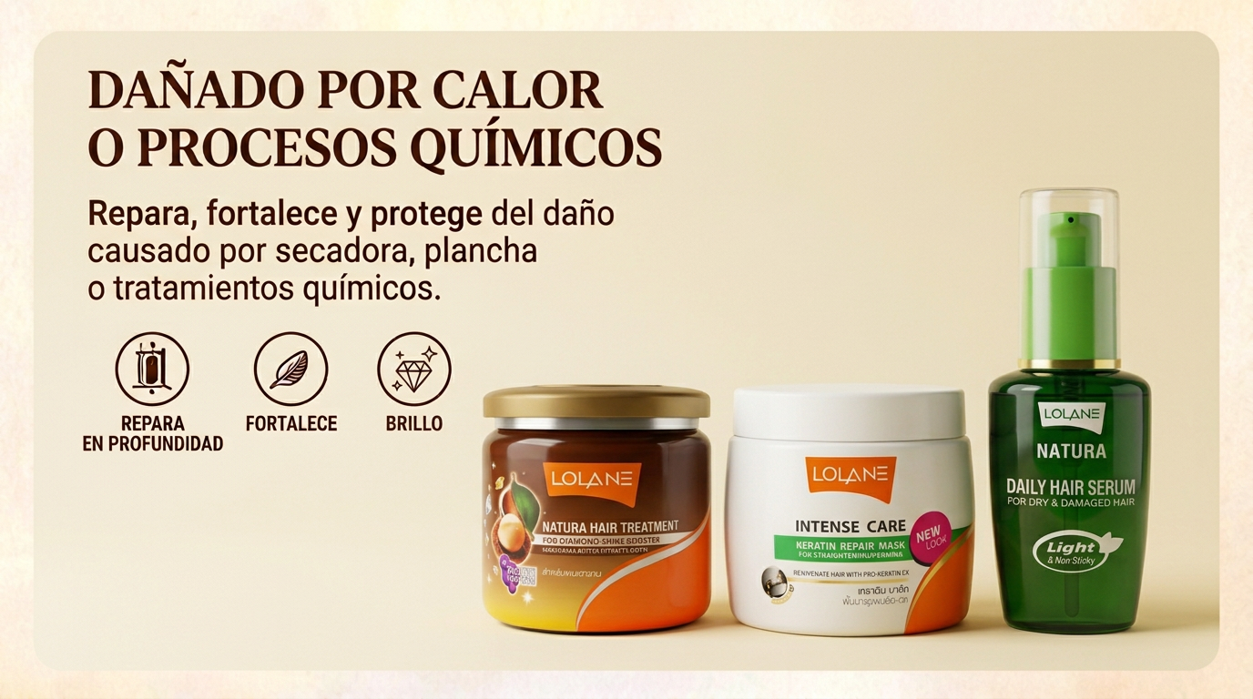 tratamiento LOLANE para cabello dañado por calor o procesos químicos