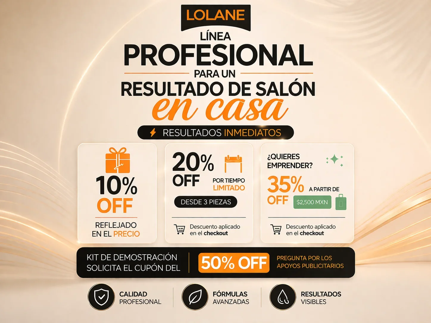 Promociones LOLANE en la tienda de Tai Care México con descuentos especiales y resultados de salón en casa para comprar con mayor beneficio.