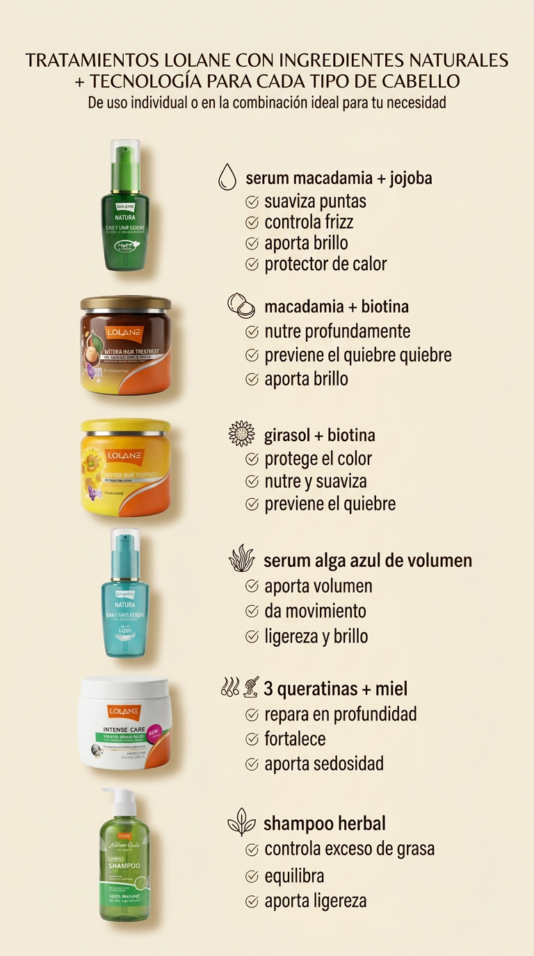 tratamiento lolane para cabello seco, con frizz, dañado, teñido y graso
