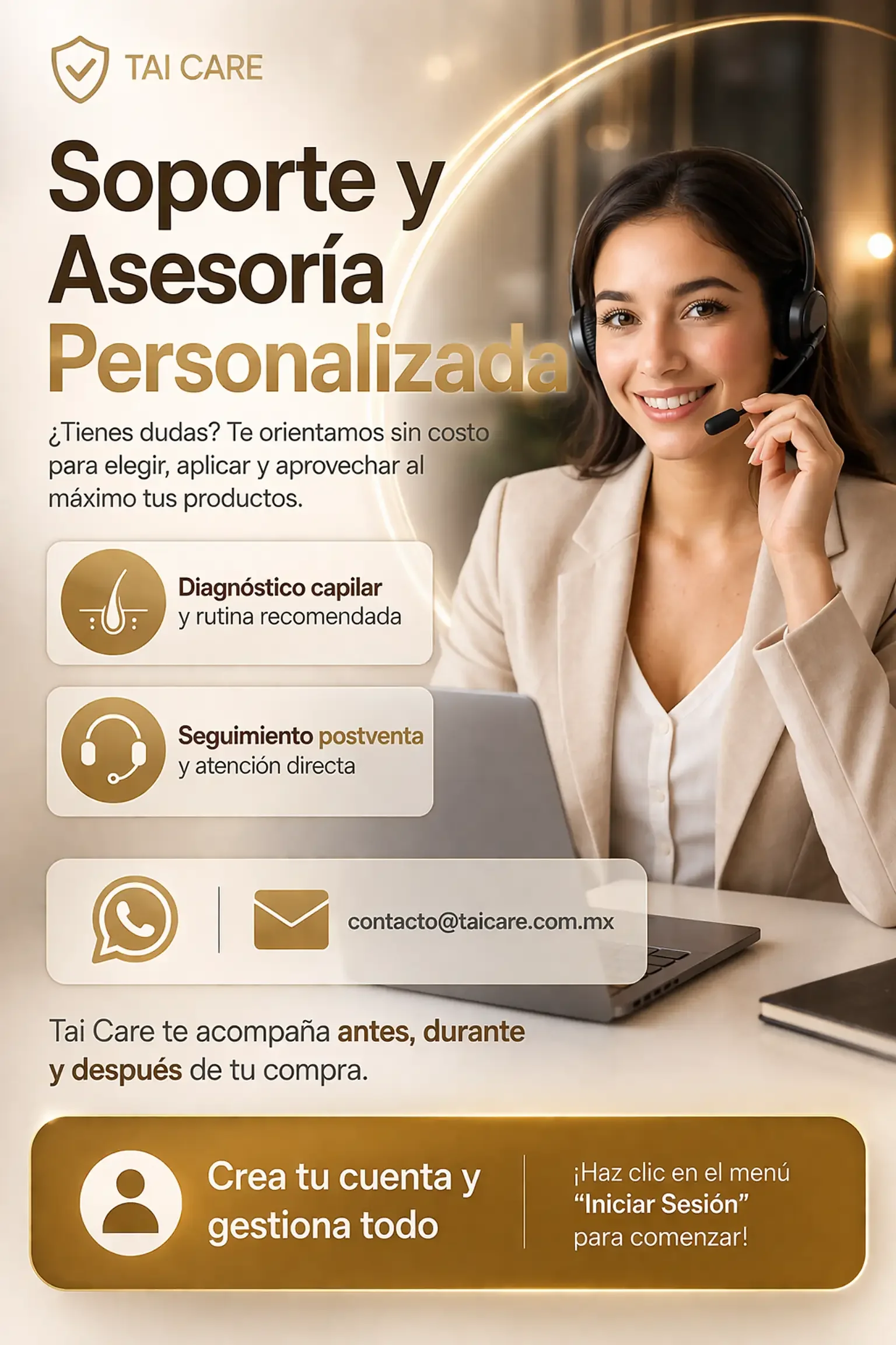 Sección Mi tratamiento de Tai Care México con asesoría capilar personalizada para elegir el producto adecuado y dar seguimiento a tu rutina.