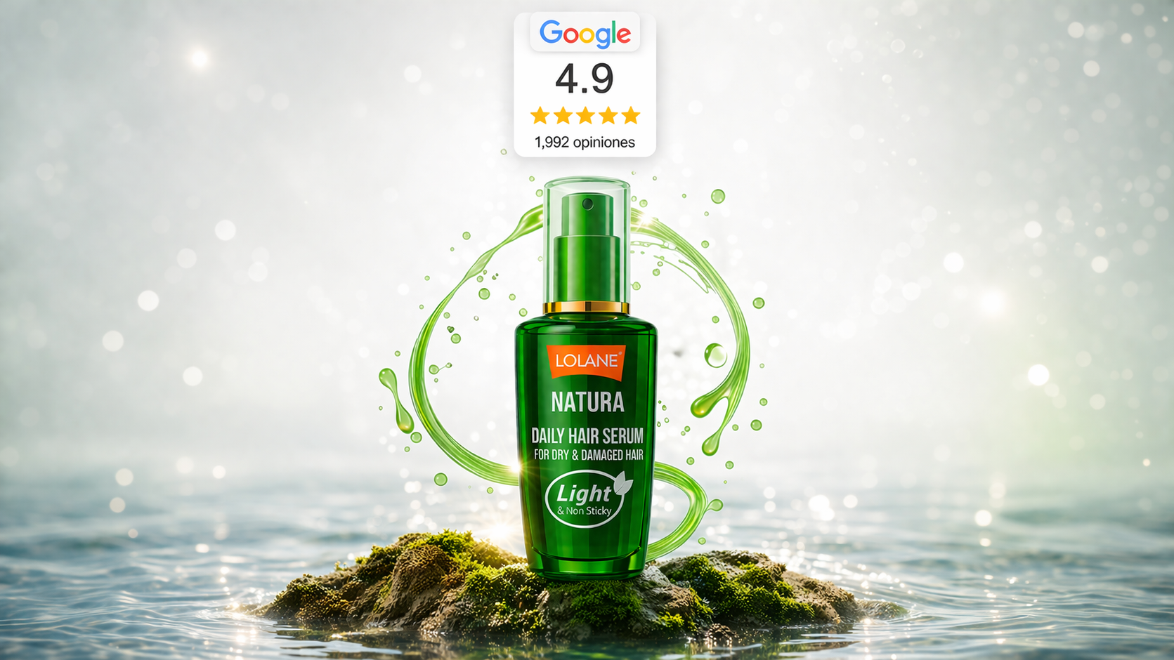 ⭐ Más vendido en México- Serum Lolane Natura de uso diario para Cabello Seco y Dañado 50 ml