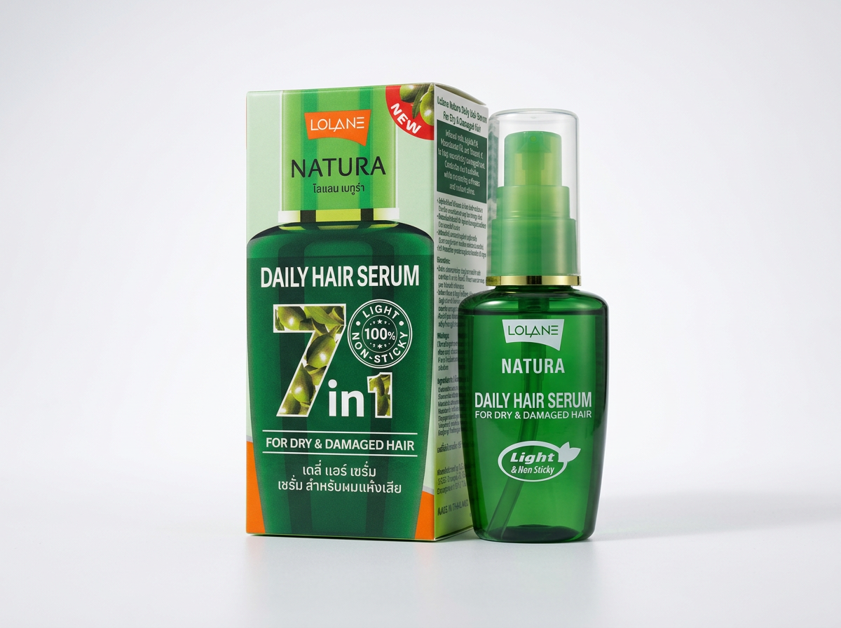 Serum Lolane Natura para cabello seco y dañado con brillo, suavidad y protección de puntas abiertas TAI CARE MEXICO