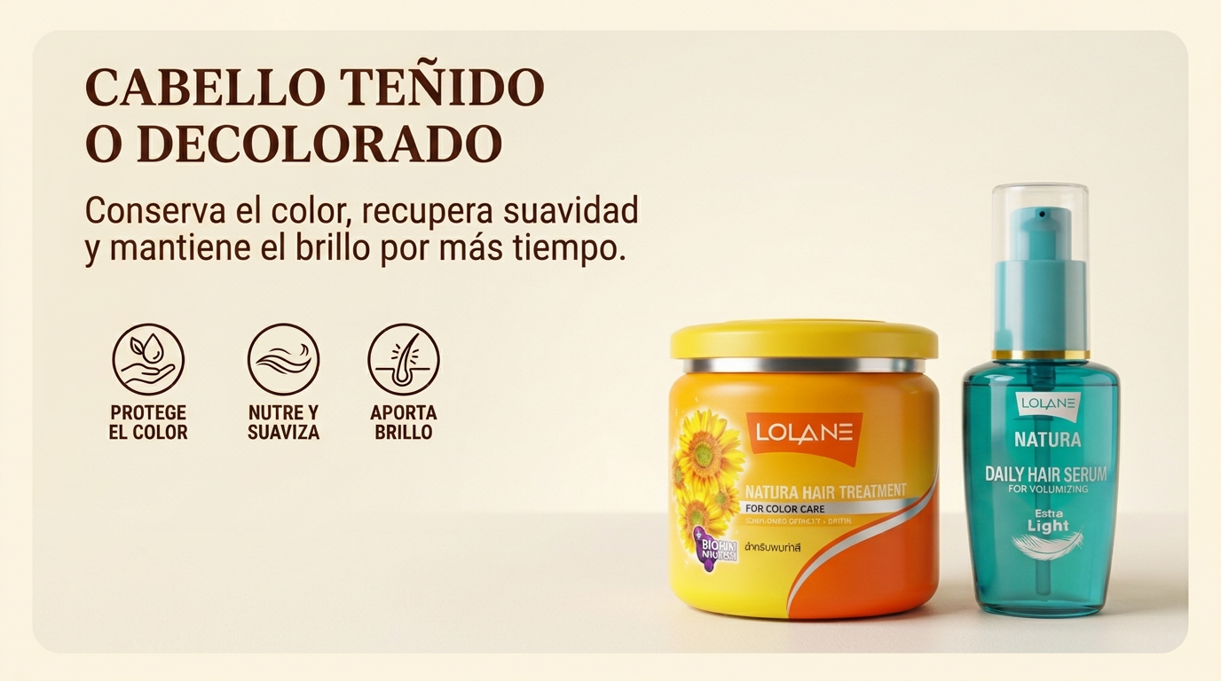 Tratamiento lolane para cabello teñido o decolorado