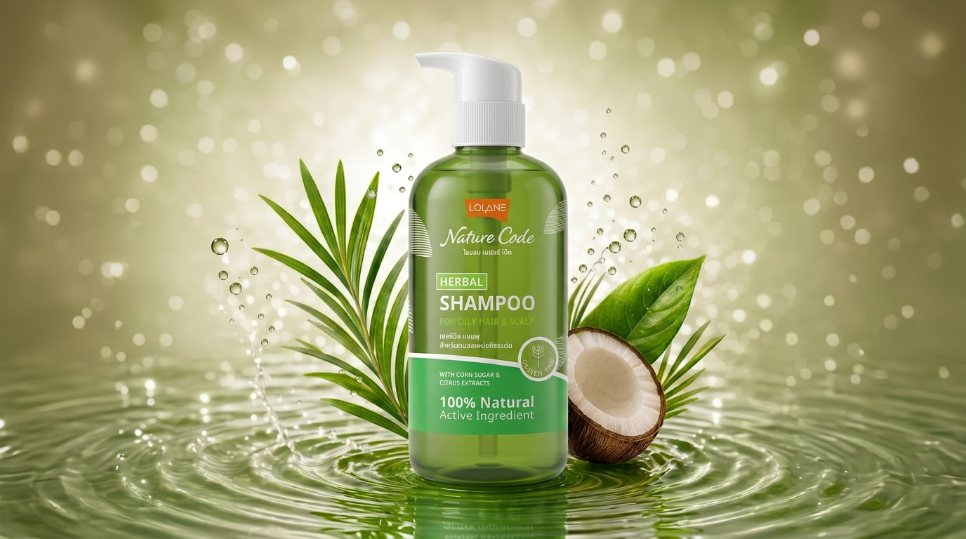 Shampoo herbal Lolane para cabello y cuero cabelludo graso con extractos cítricos y azúcares de maíz, limpieza profunda y frescura, 280 ml TAI CARE MEXICO