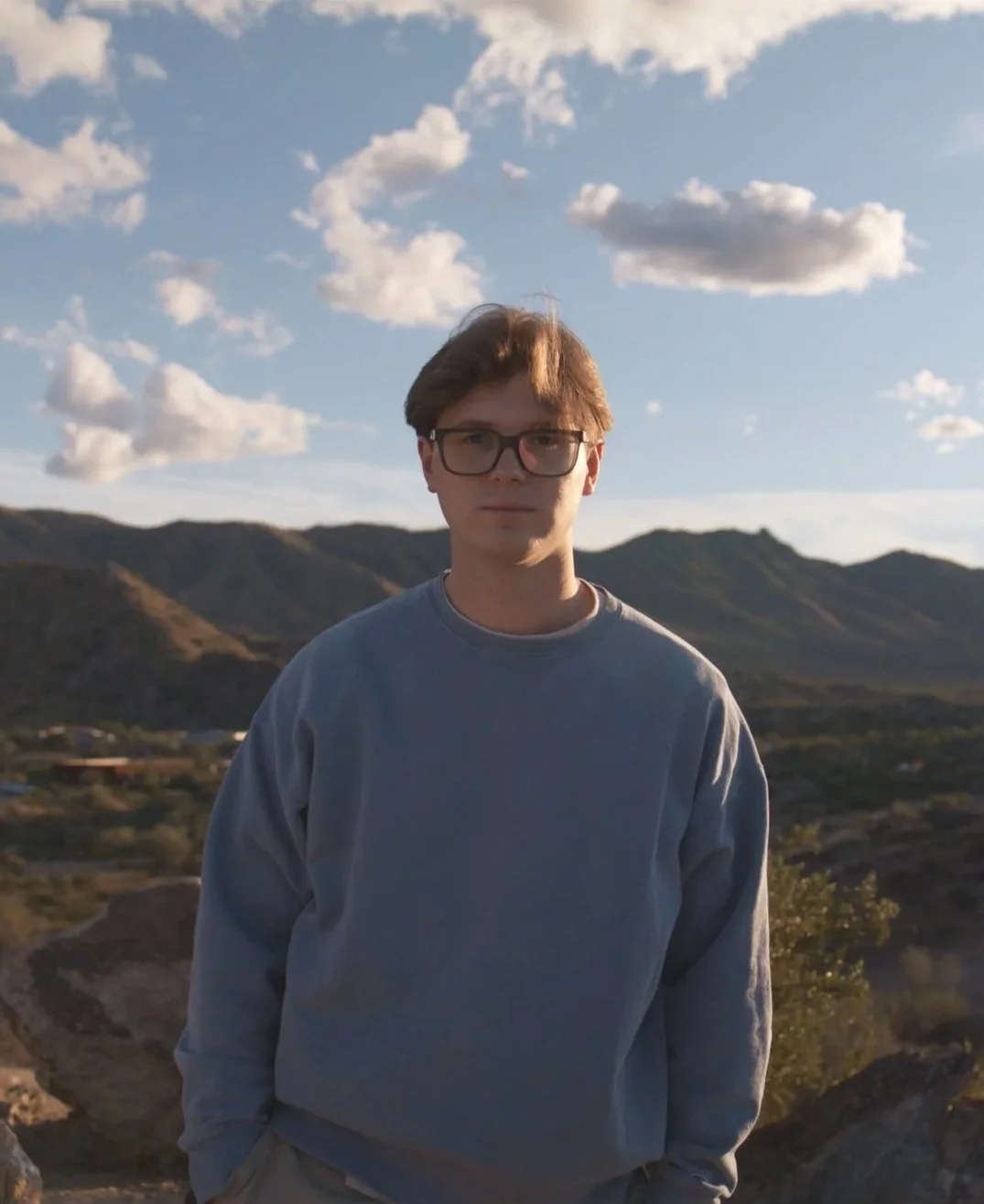 Stryder Bigler staring into the camera mogging the foids.