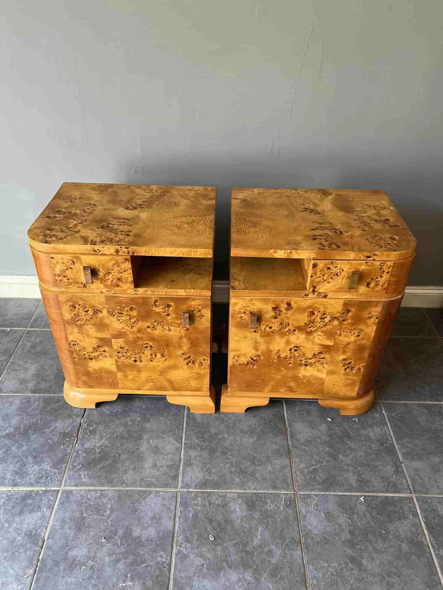 Pair of Original Art Deco Burl Walnut Cabinets 1920s - 1930s 3.jpg