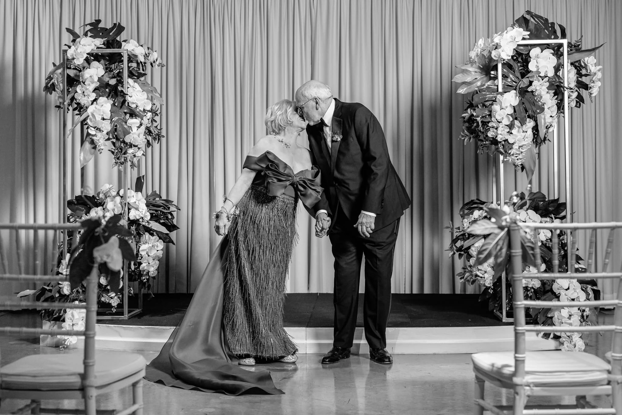 Romantic wedding ceremony moment at Level Two events in Dallas