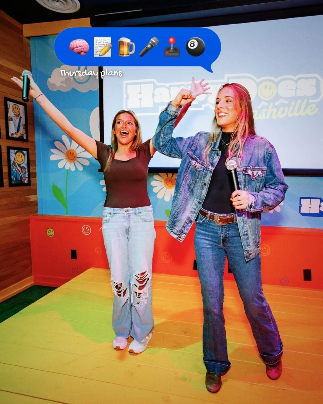 Happy has your Thursday plans covered! ✔️ Start off with Trivia Night with @nerdytalktrivia at 7pm then hit the Karaoke Stage right after!