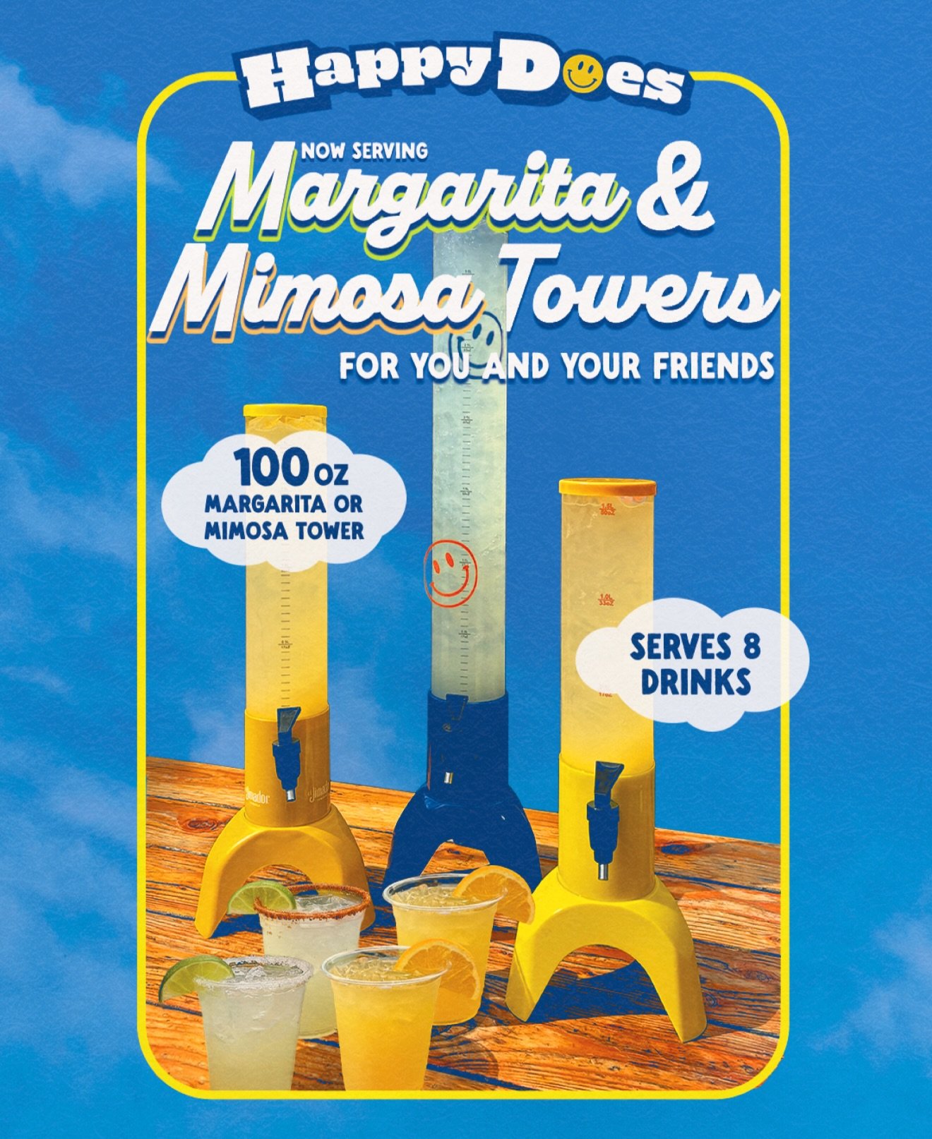 A mimosa or margarita tower could heal you right now 🙂&zwj;↕️Save trips to the bar and get a tower for the table!