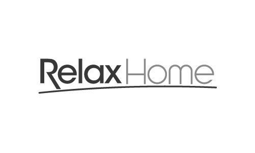 RelaxHome logo with stylized text and an underline.