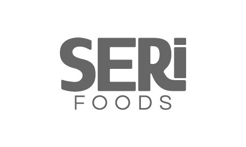 Seri Foods logo in black and white.