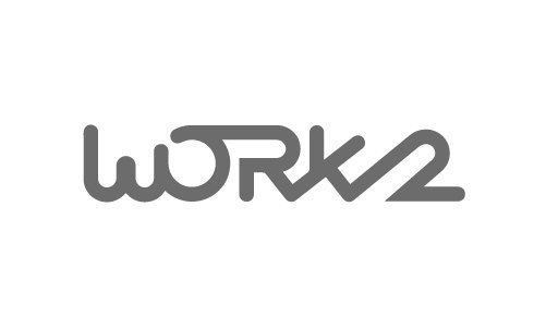 Text reading 'WORK2' in gray on a white background.
