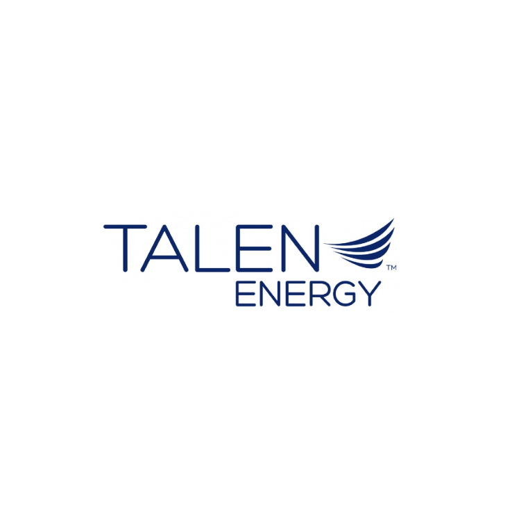 Talen Energy logo with the company name and a stylized wind symbol.