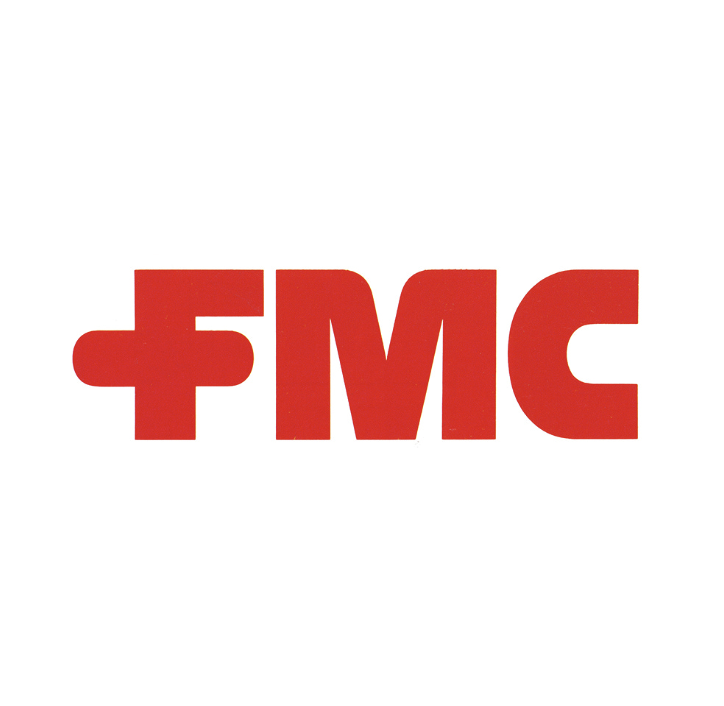 Red medical cross symbol followed by bold red letters 'FMC' on a white background.