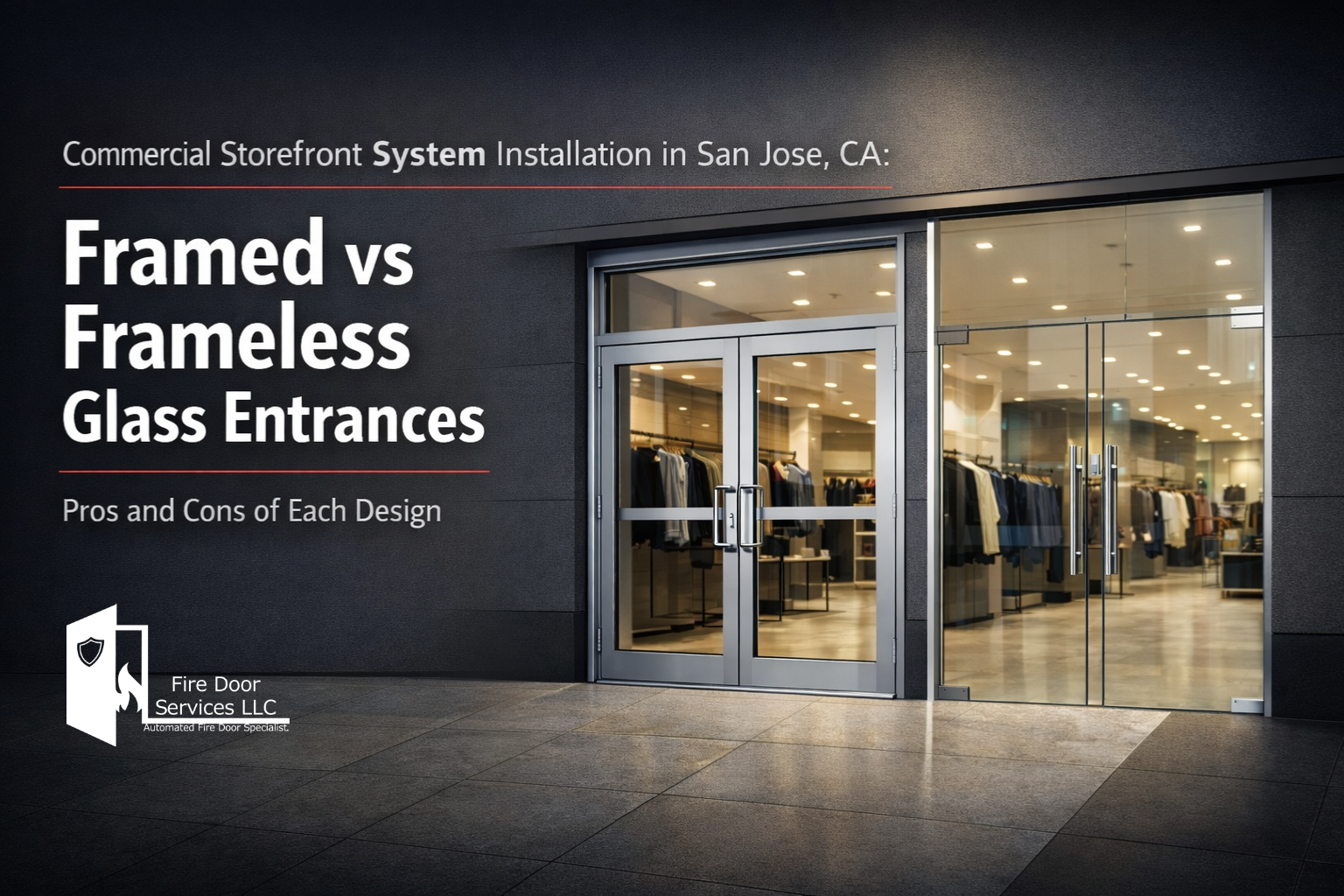 Commercial Storefront Installation San Jose CA | Framed vs Frameless Glass Entrances