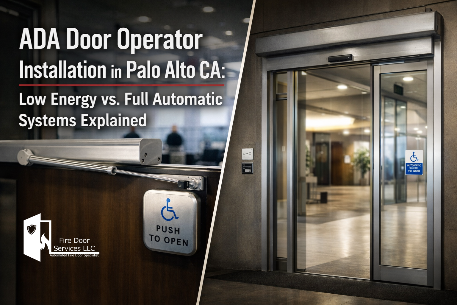 ADA Door Operator Installation in Palo Alto CA: Low Energy vs Full Automatic Systems Explained