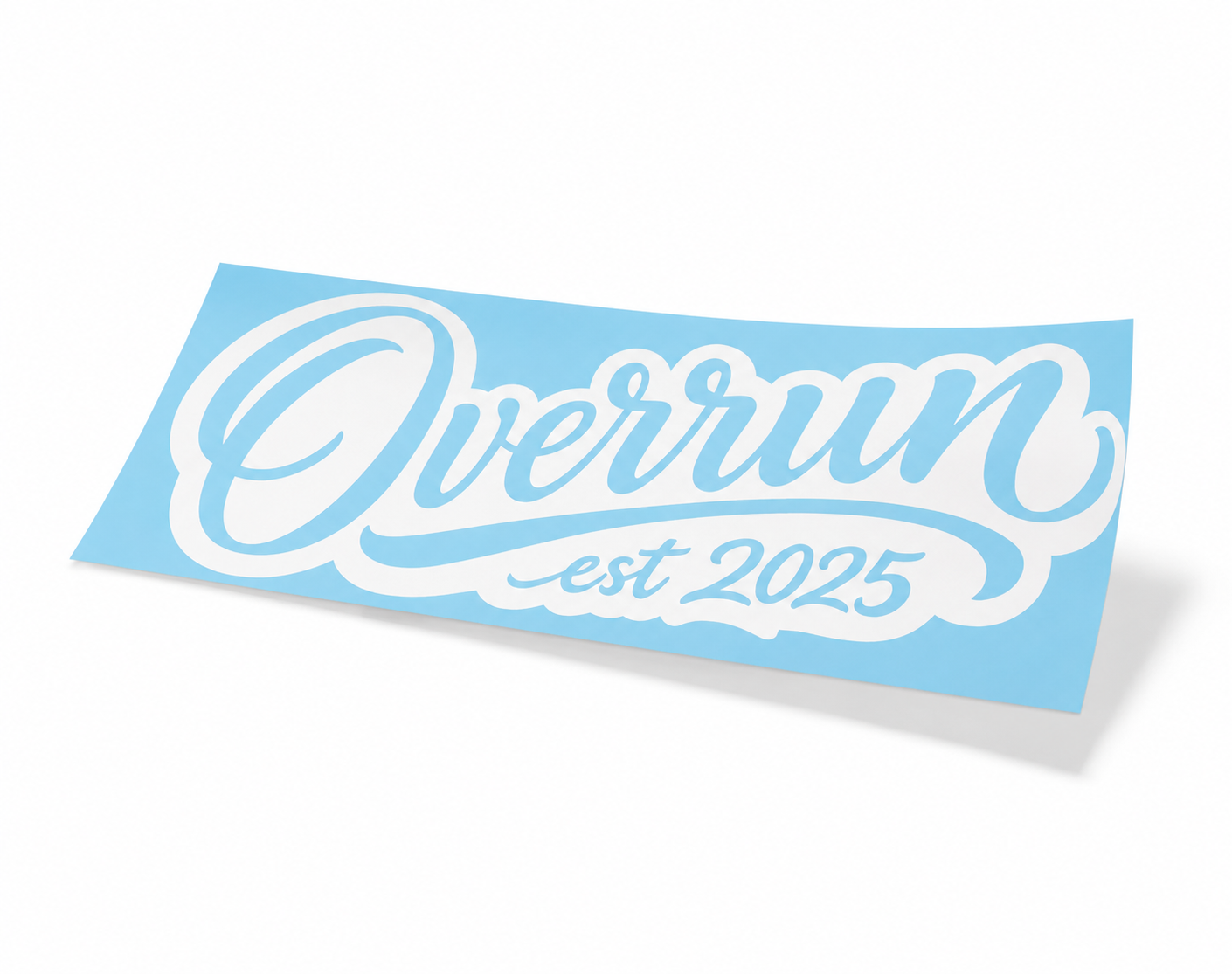 OVERRUN CURSIVE BANNER