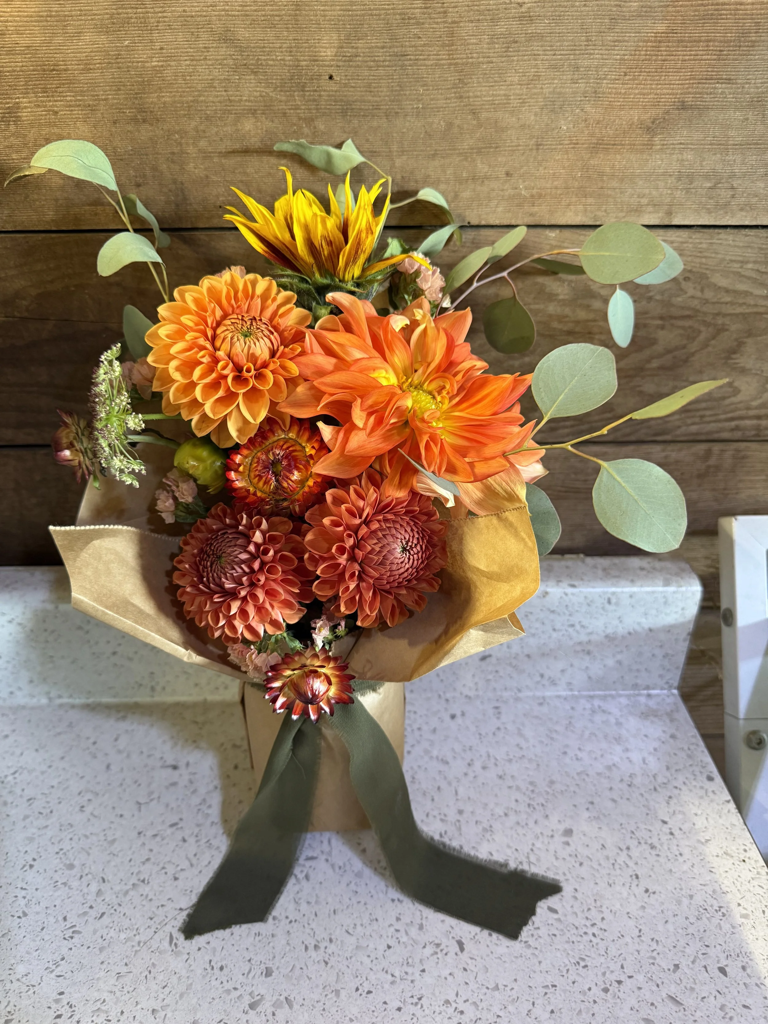 Pre Order: Thanksgiving Wrapped Mason Jar Arrangement