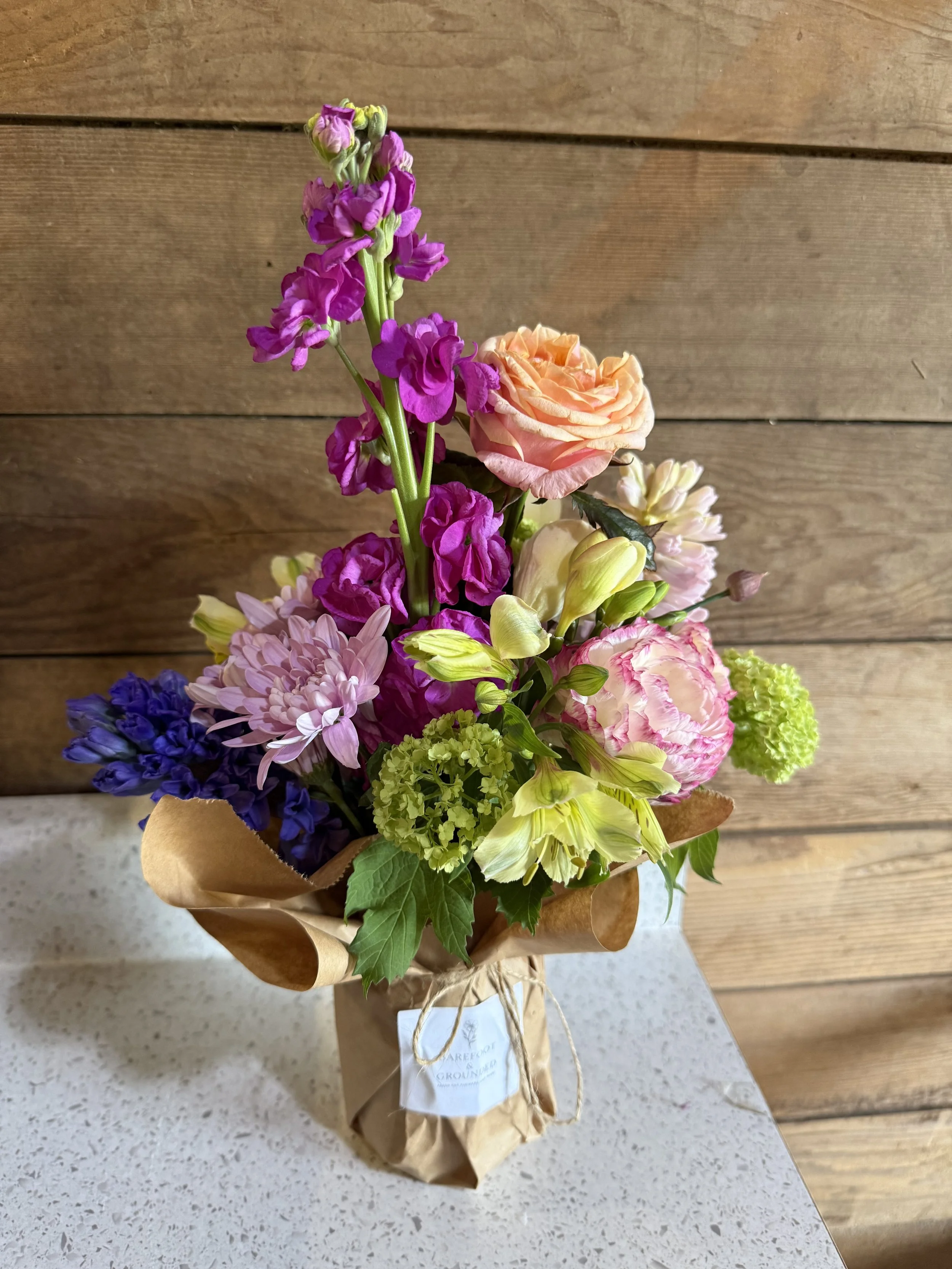 Pre Order: Mother’s Day Wrapped Mason Jar Arrangement