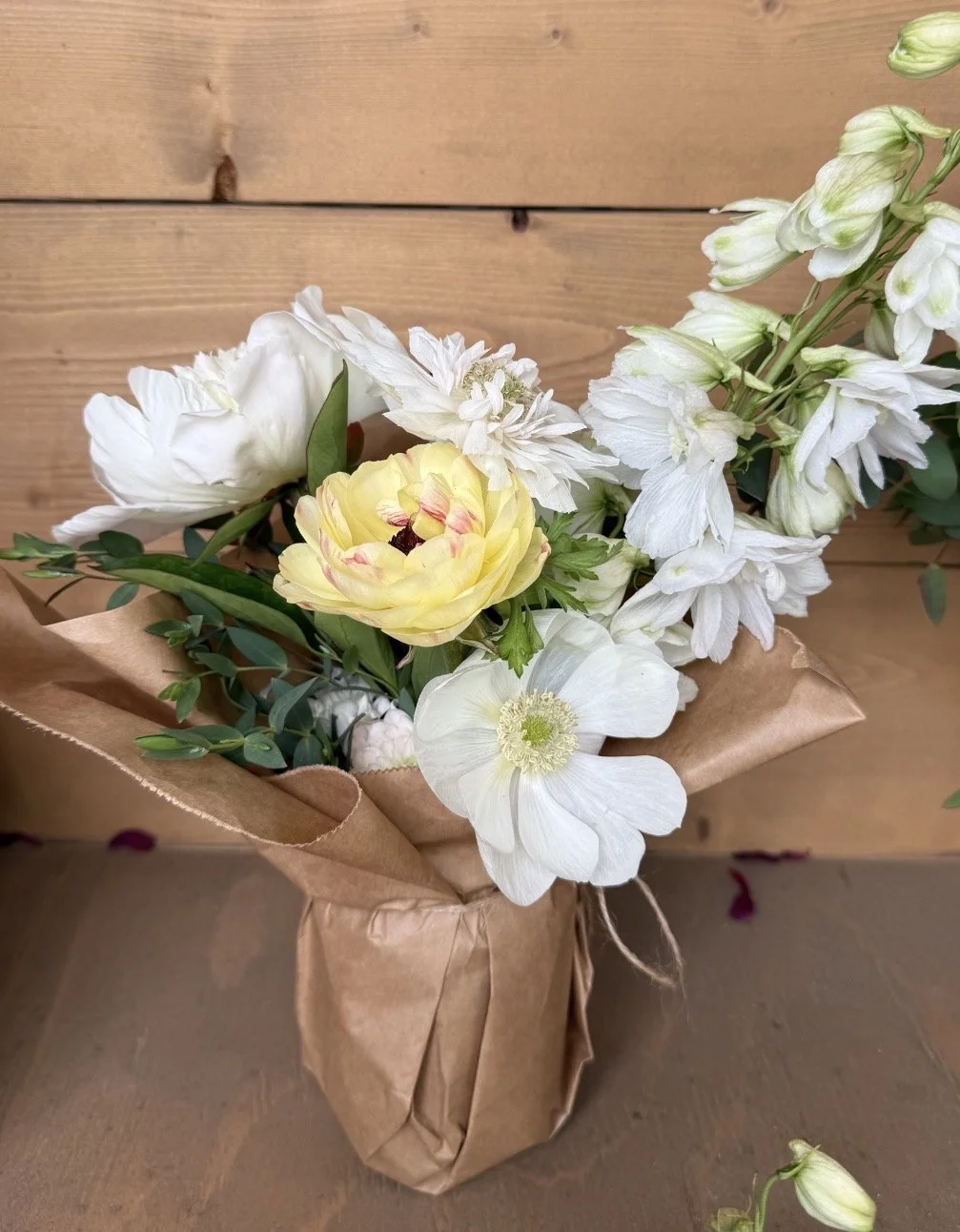 Wrapped Mason Jar Arrangement - Seasonal