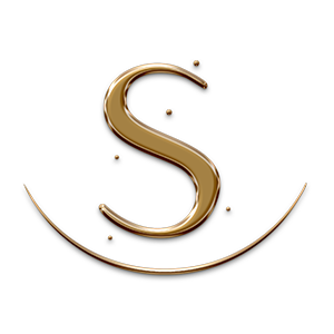 A shiny, metallic dollar sign symbol with a curved line beneath it, against a black background.