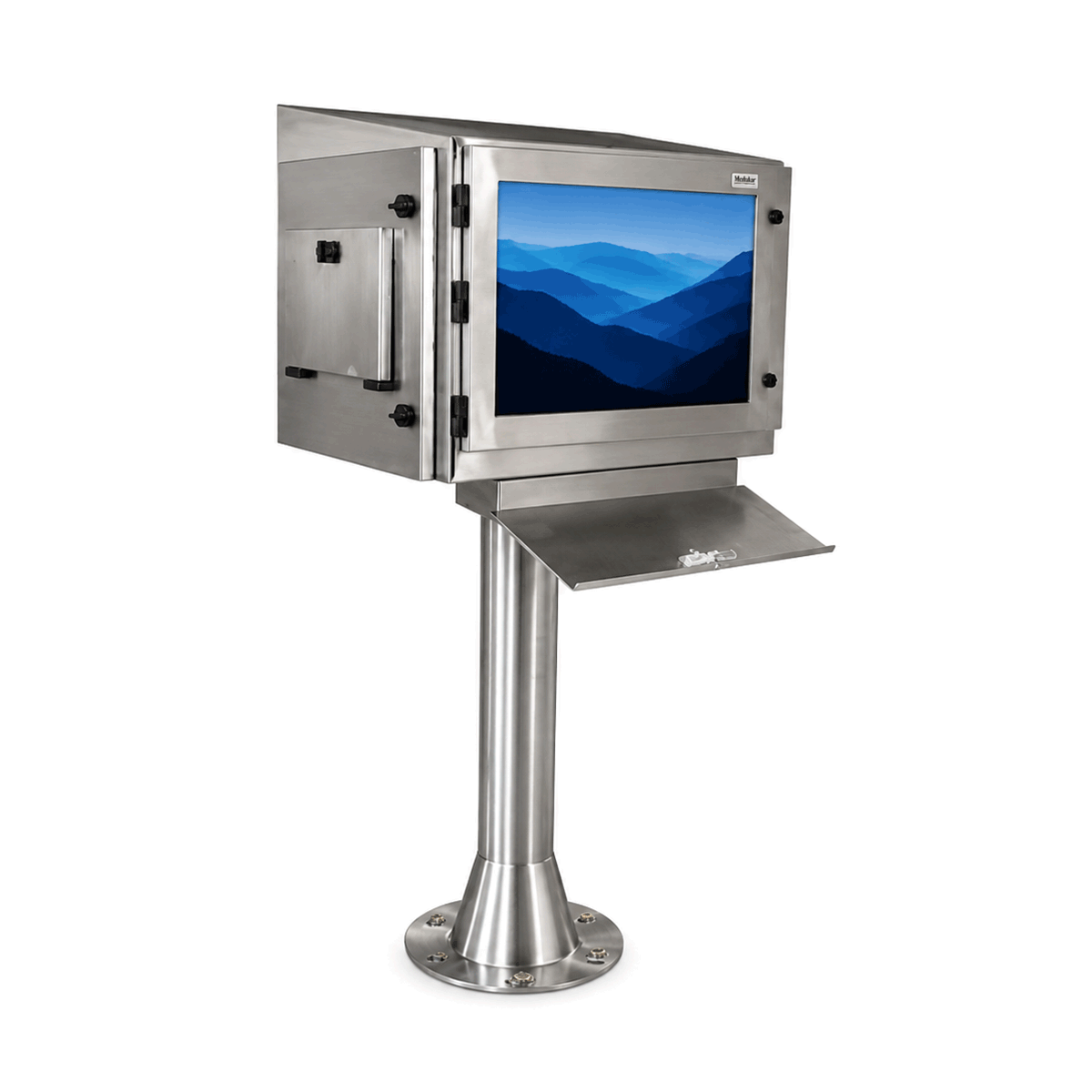 Stainless Steel 24″ Display Print Station with Pedestal