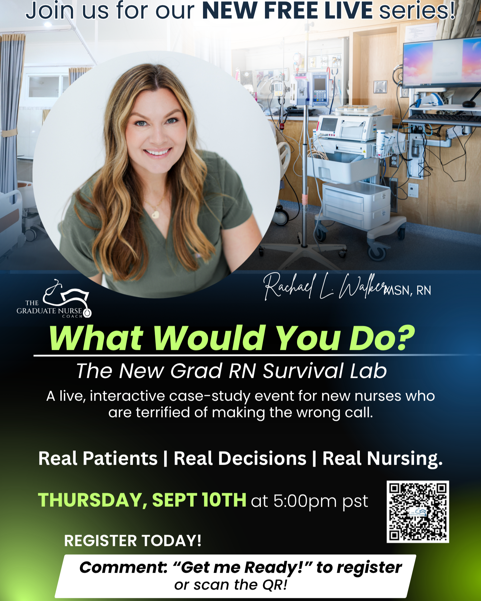 Nervous about coming off orientation. Overwhelmed managing multiple patients and tasks. Worry you don't know enough. Want to strengthen your clinical judgement and critical thinking skills. Practical new nurse support beyond nursing school.