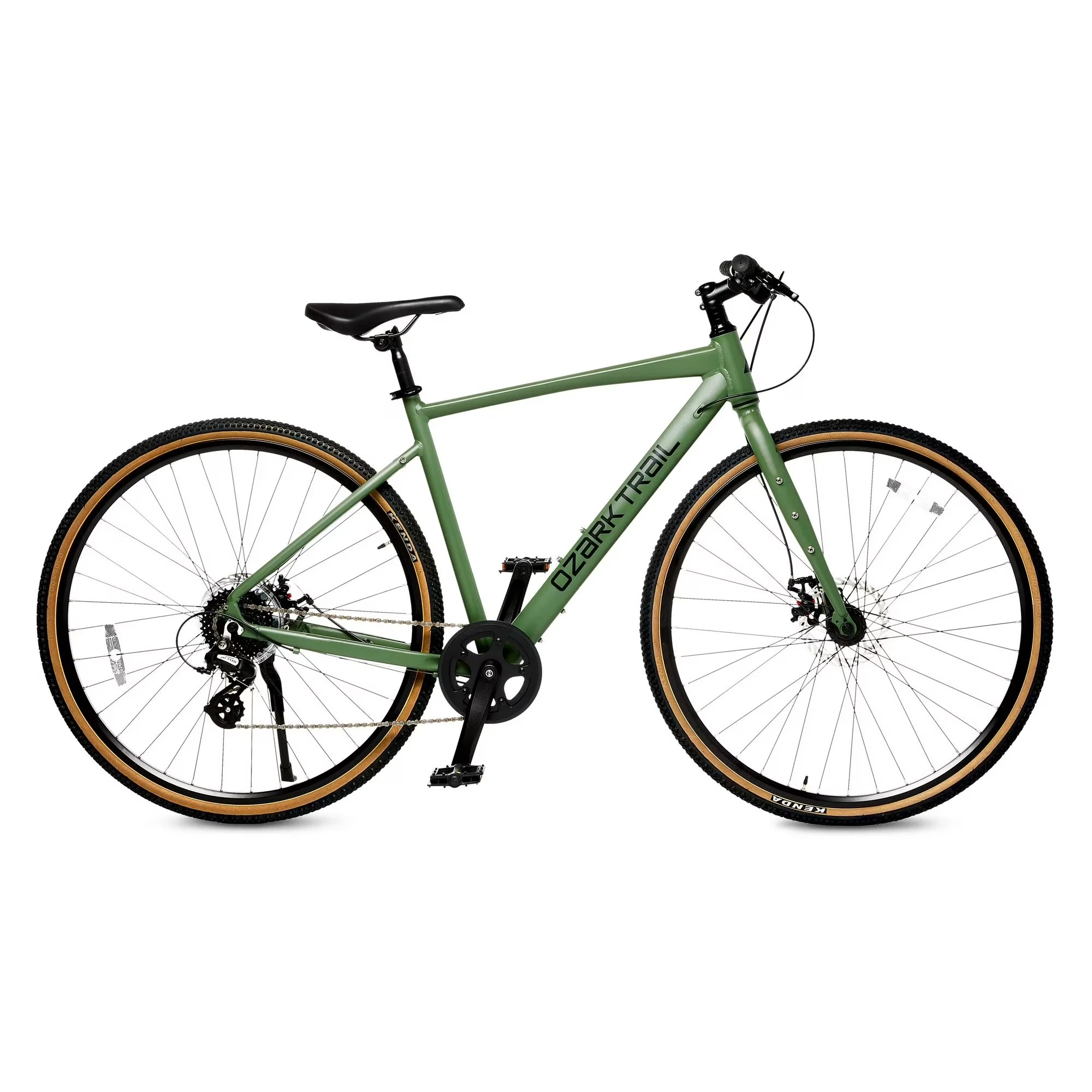 700c Ozark Trail G.1 Explorer Flat Bar Gravel Bike, Large Frame, Fits Riders 5'10" - 6'3"+, Green