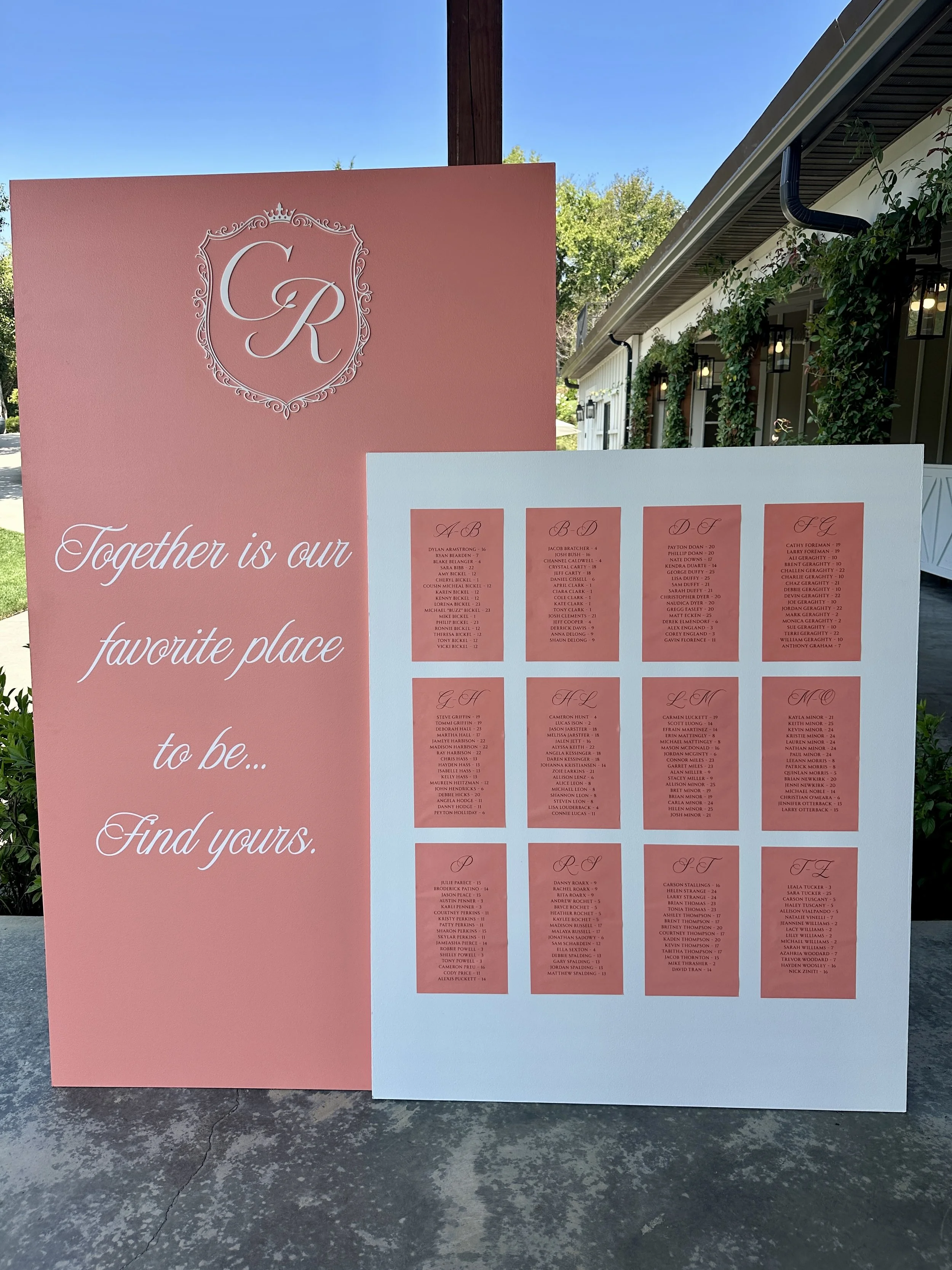 The Two-Piece Wooden Seating Chart