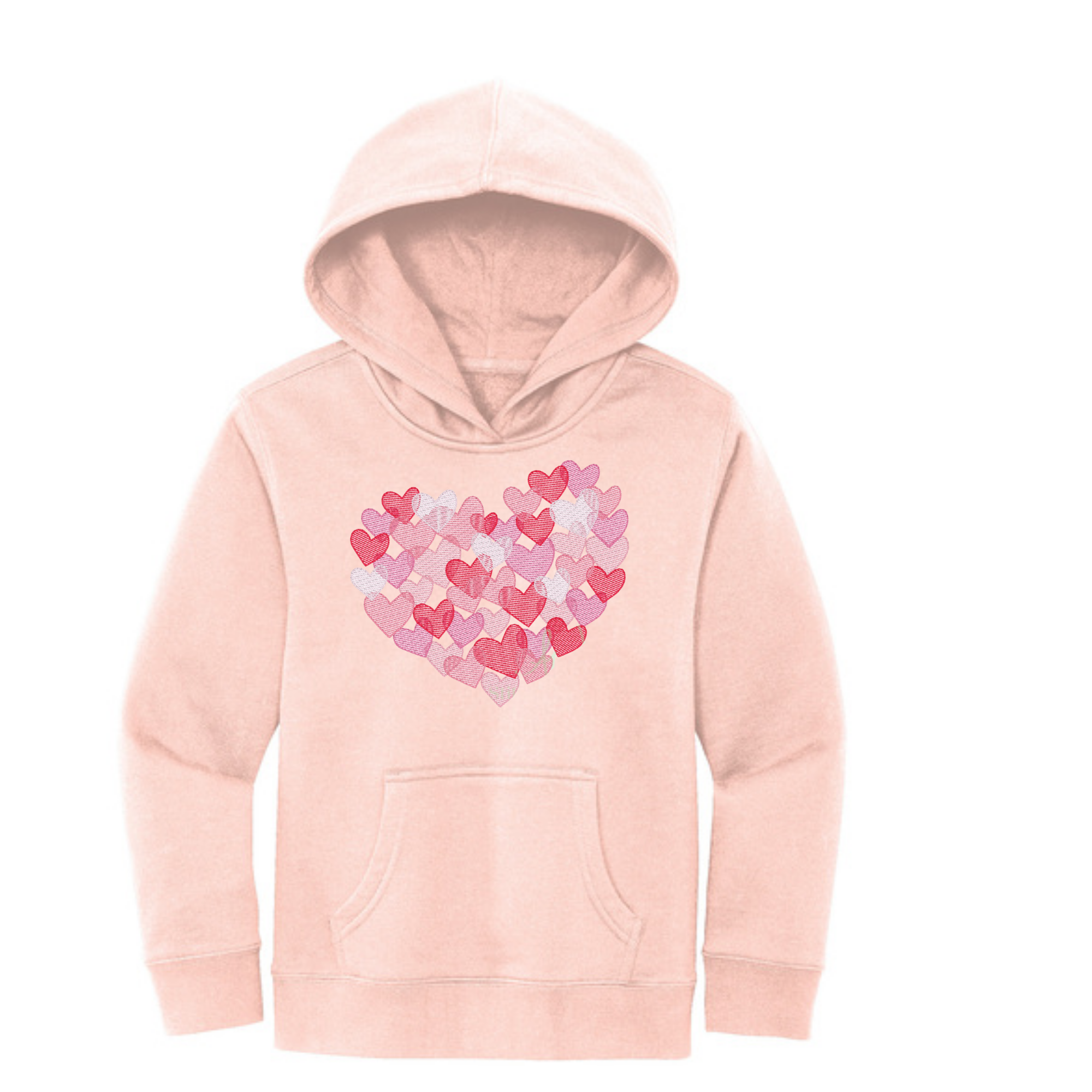 Kids Hooded Embroidered Hearts