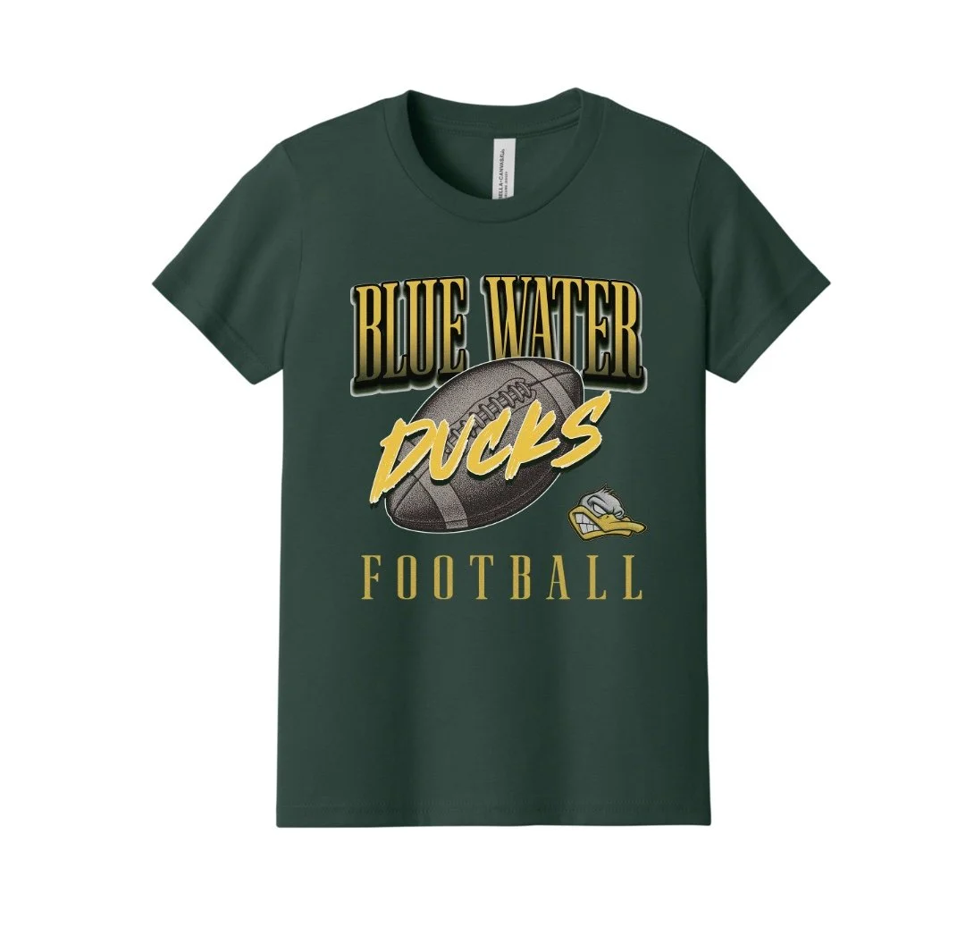 Blue Water Ducks Youth T-Shirt - Design 1