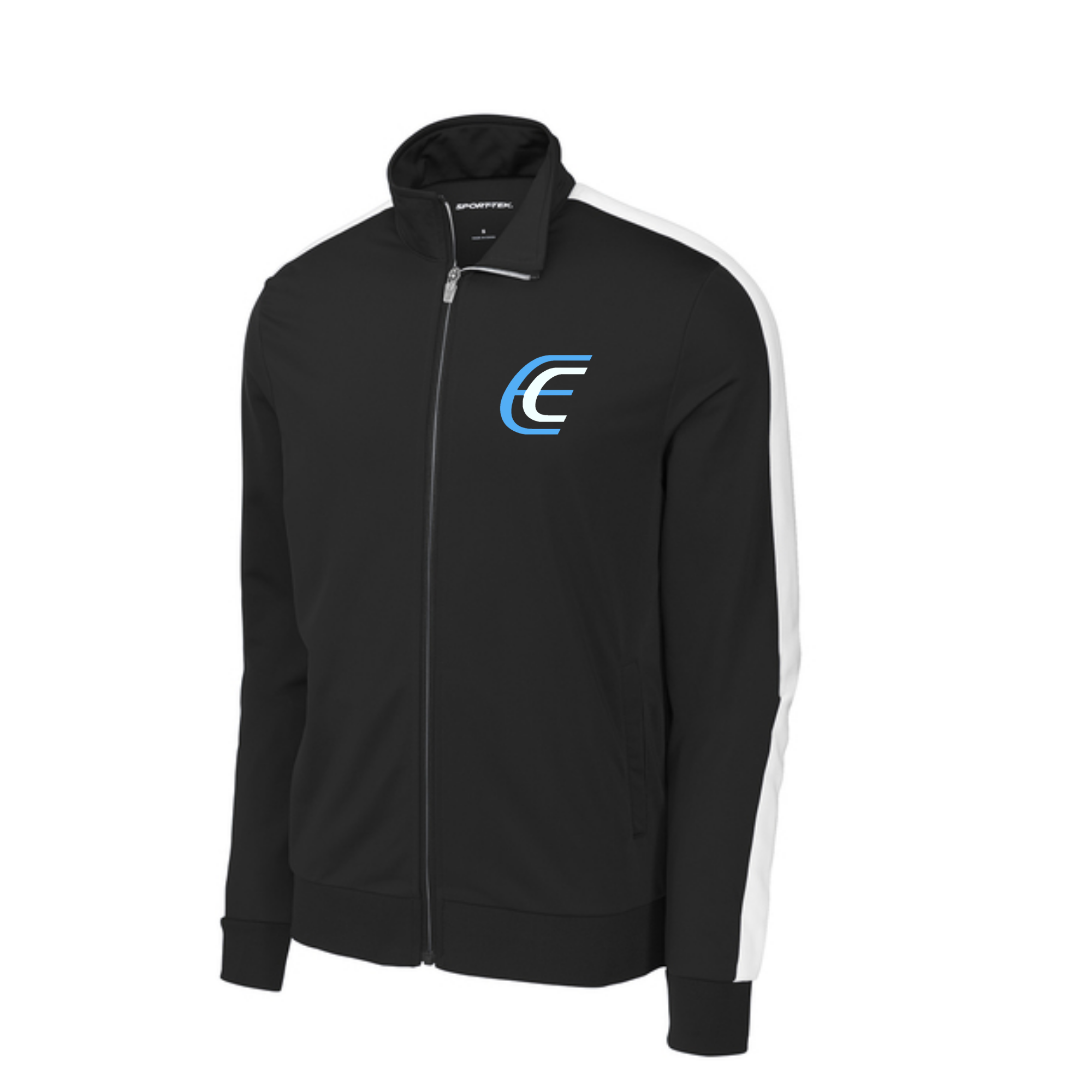 Sport Tek- Unisex Track Jacket Zip up Embroidered - Black