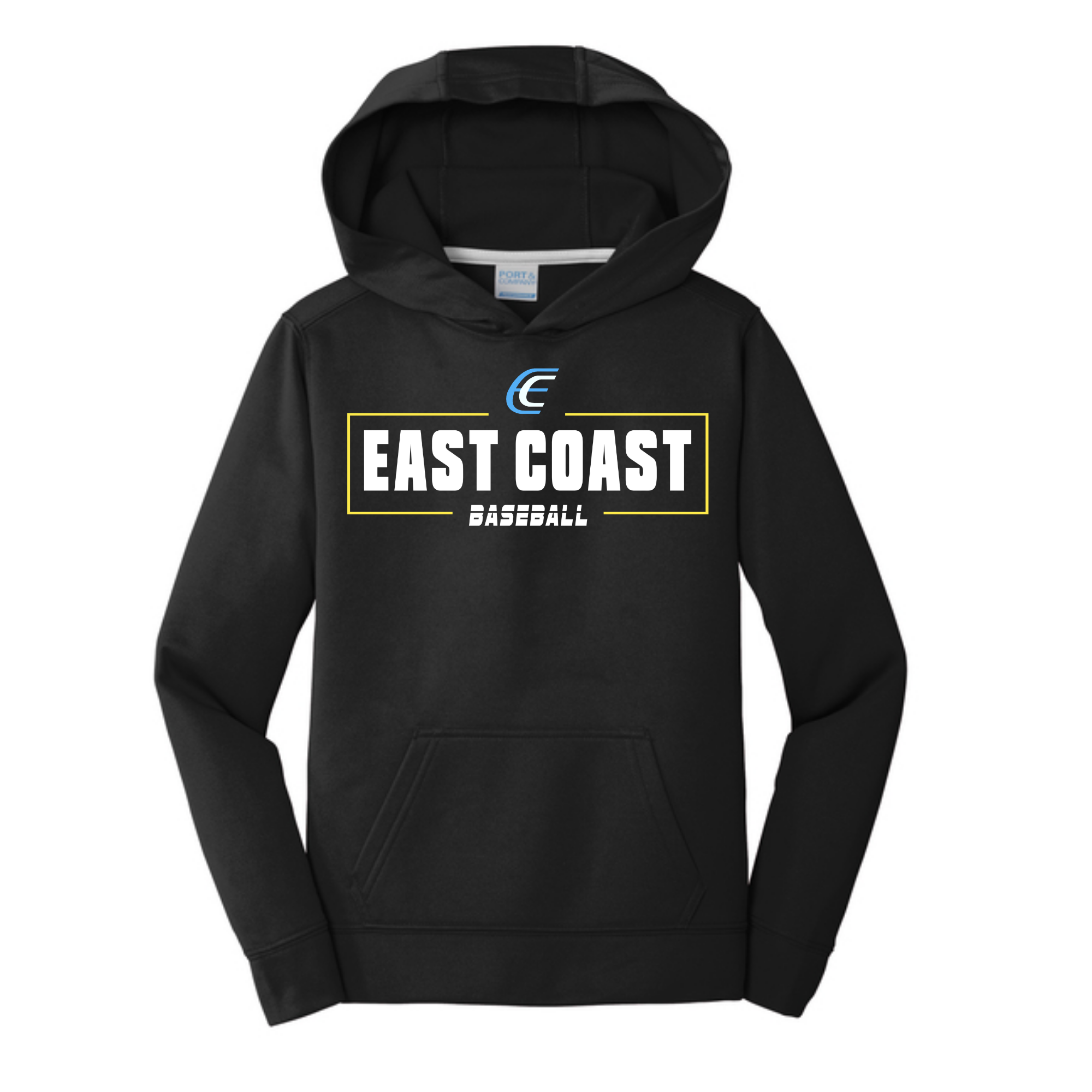 Port & Co Performance Hooded fleece- Youth- Black