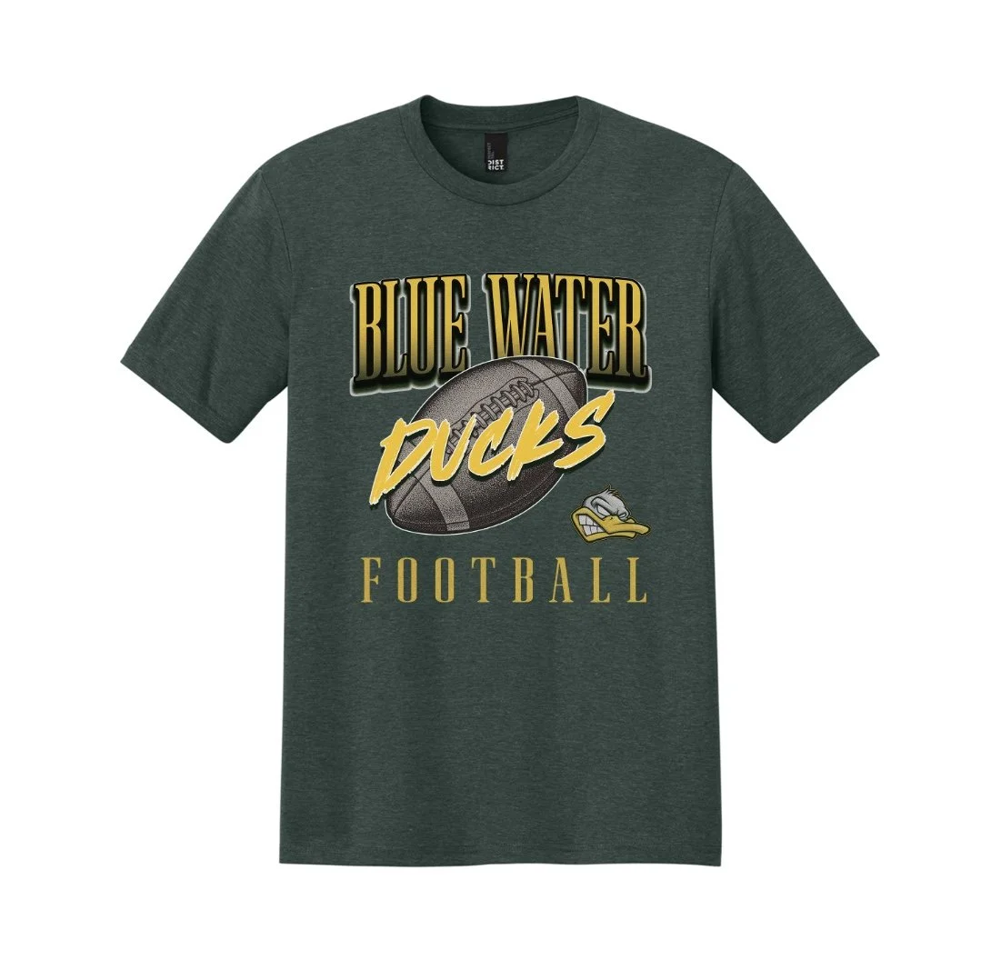 Blue Water Ducks Adult T-Shirt - Design 1