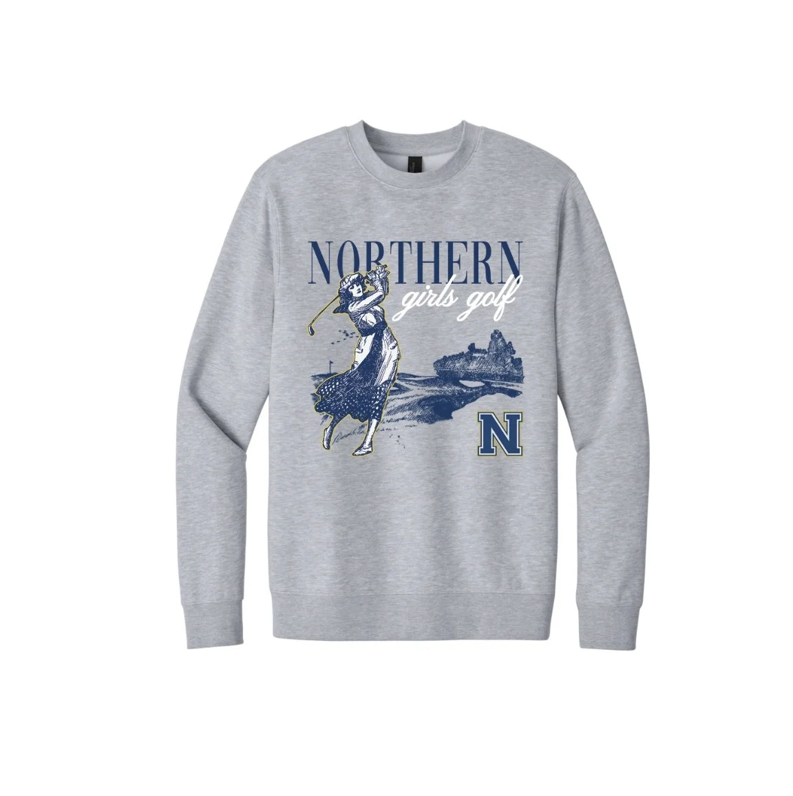 PHN Girls Golf Grey Graphic Crewneck