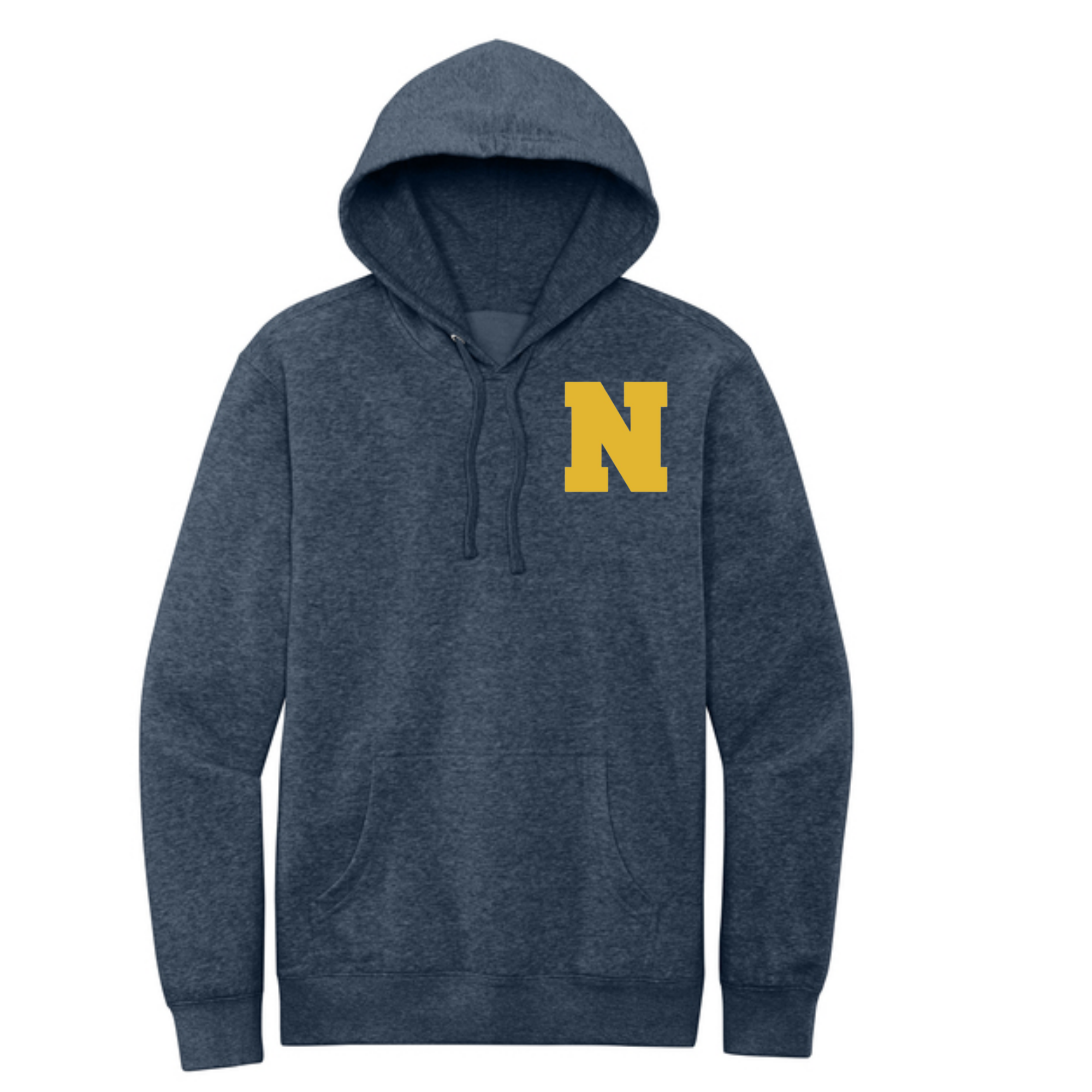 District Heathered Navy Hooded fleece
