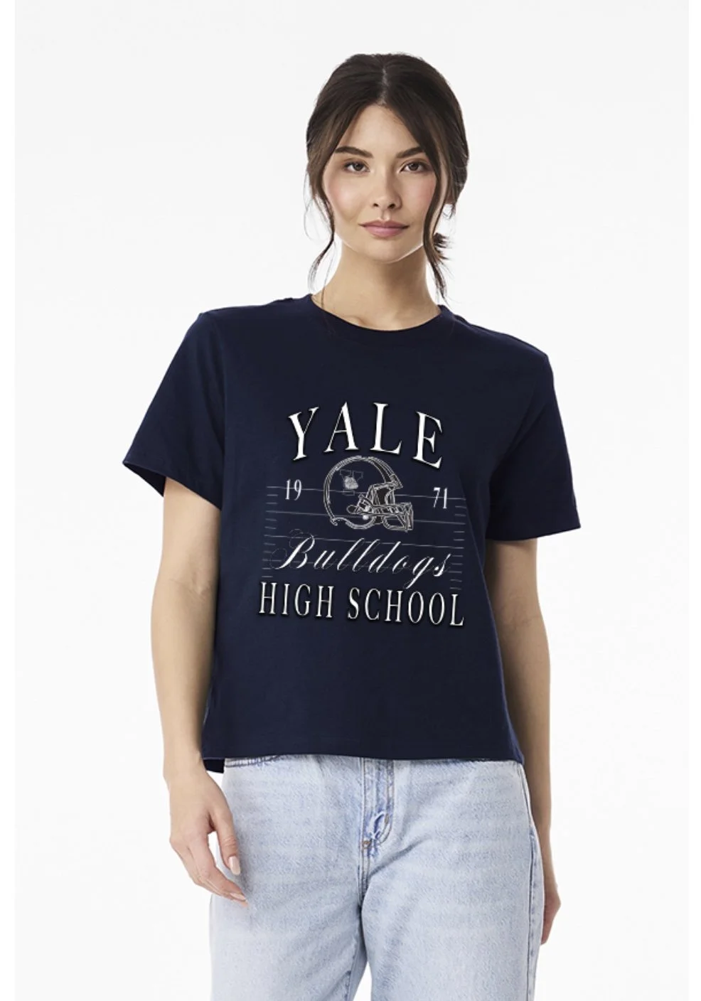 Yale Women's Vintage Football Heavyweight Tee