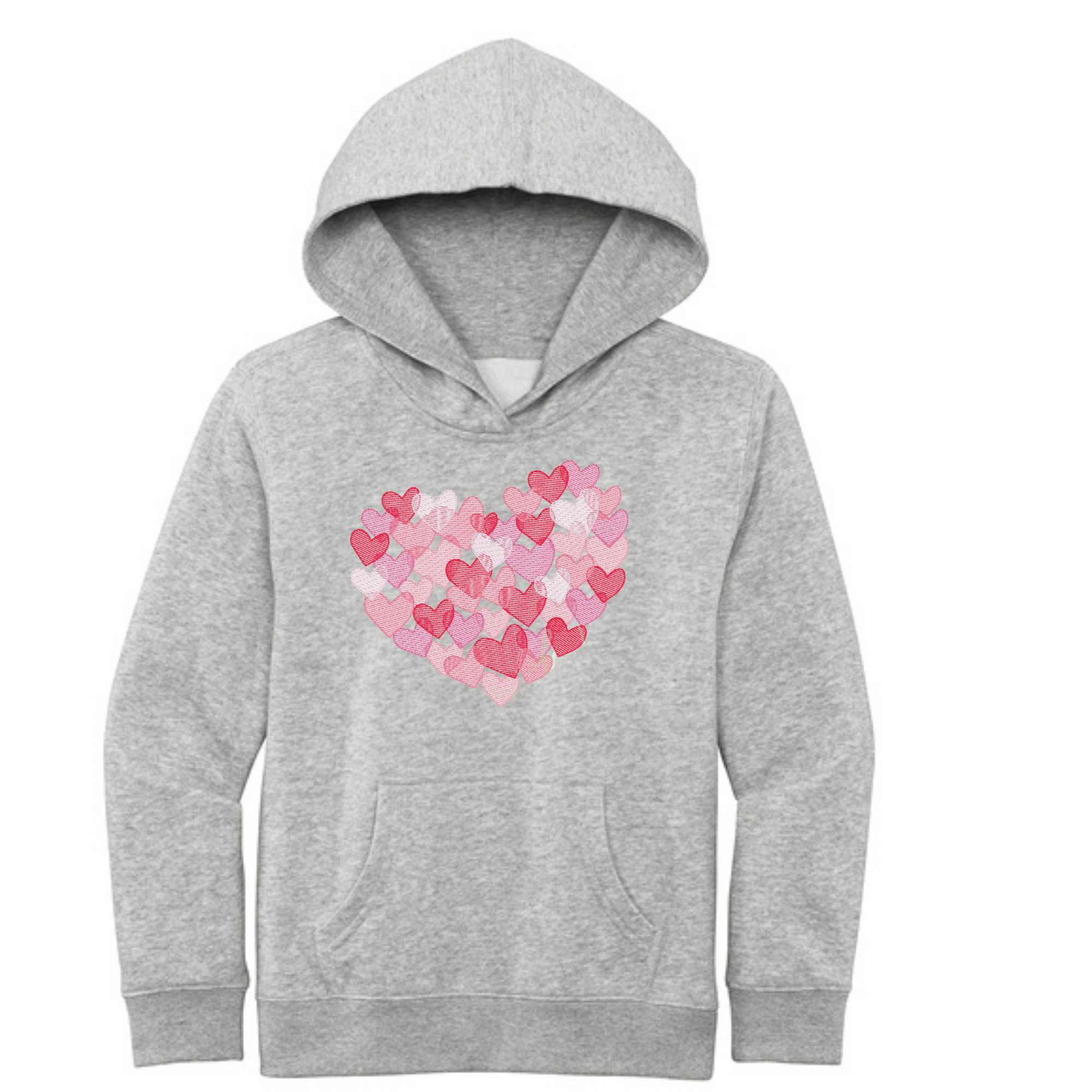 Kids Hooded Embroidered hearts