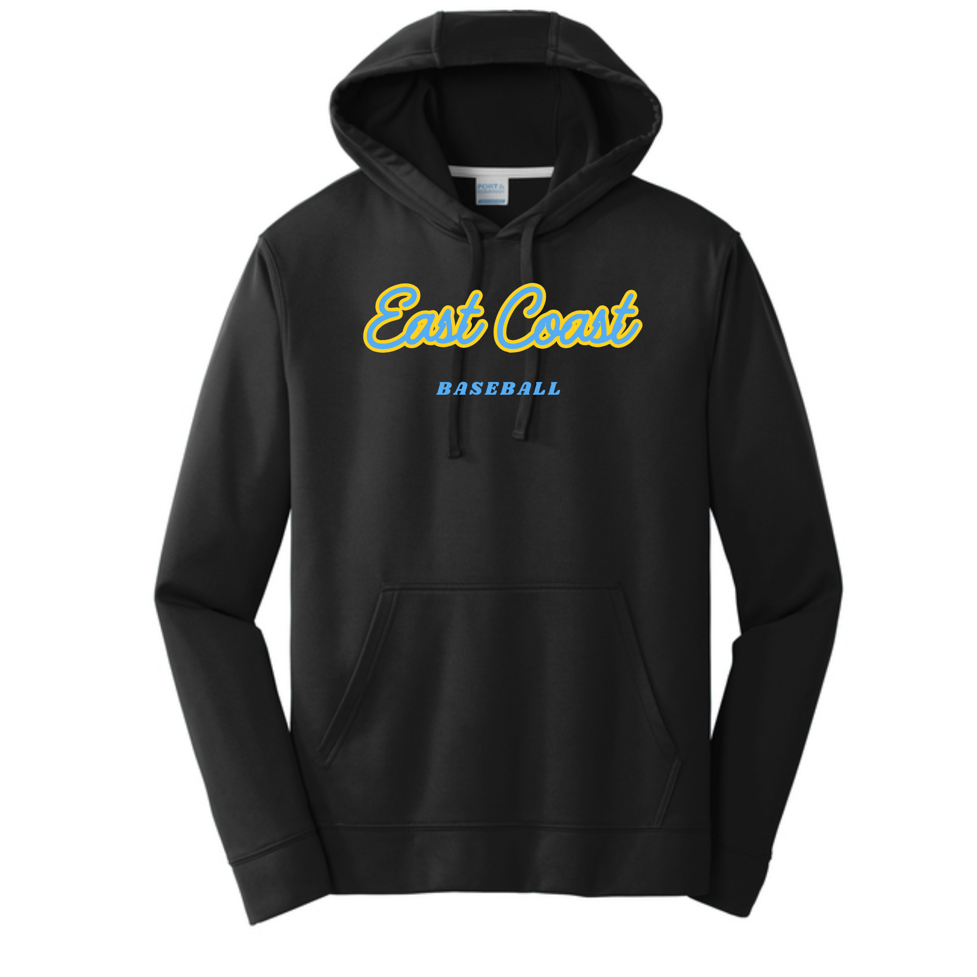 Port & Co Performance fleece hooded Unisex- Black