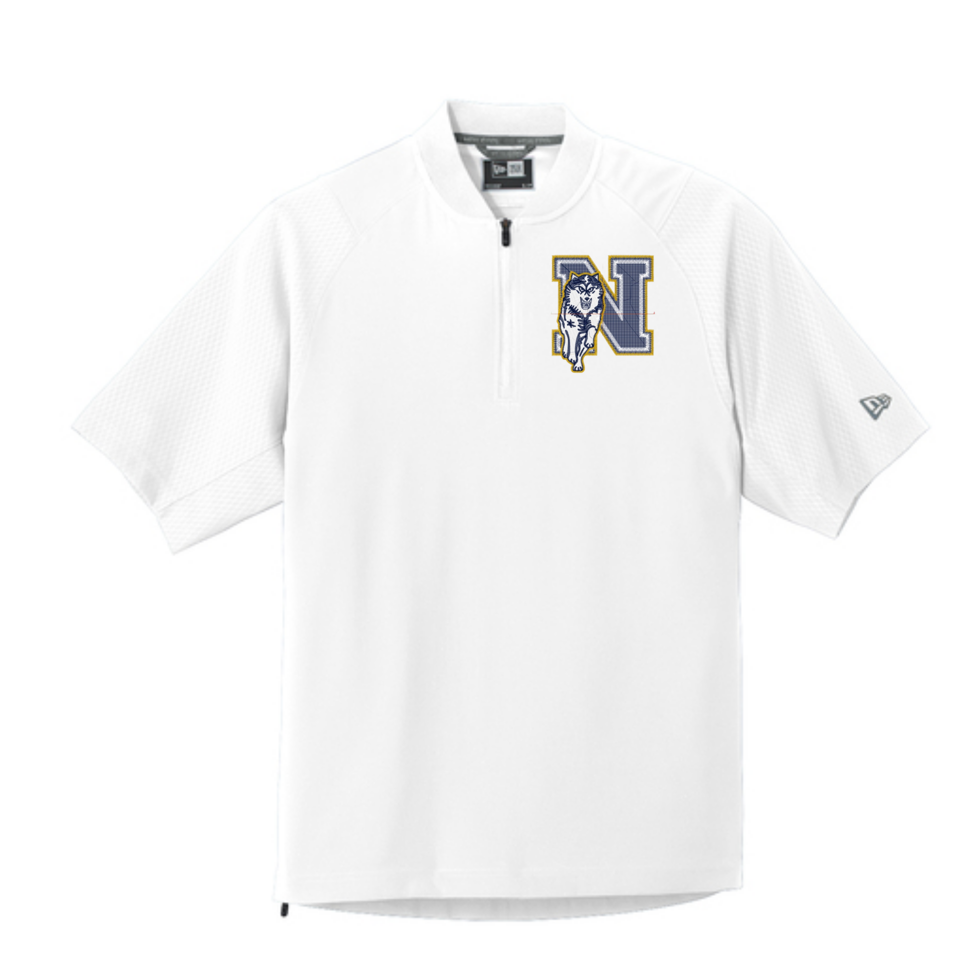 New Era 1/4 Performance pullover -White- Husky Logo Embroidered